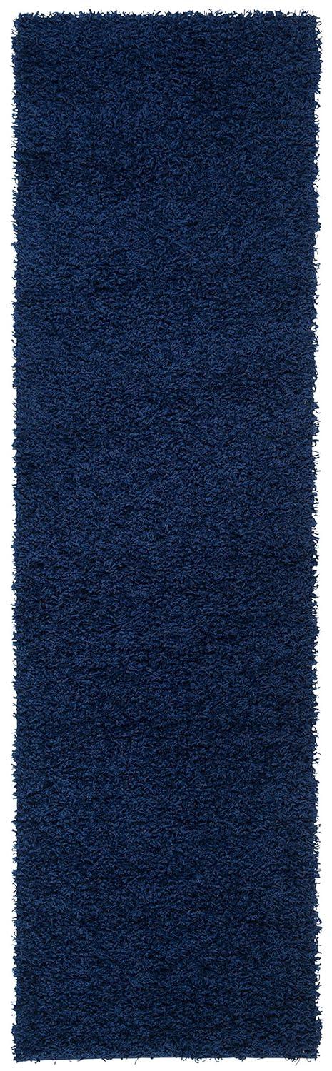 Athens Shag SGAS119 Power Loomed Indoor Runner Rug - Navy - 2'3"x8' - Safavieh.