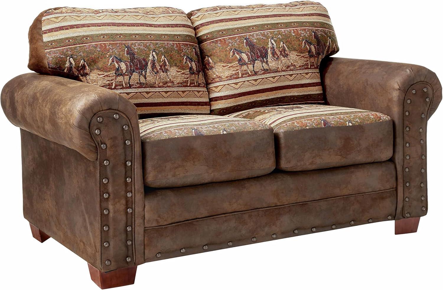 American Furniture Classics Model 8500-40S Lodge Style Wild Horses 4-Piece Set with Sleeper