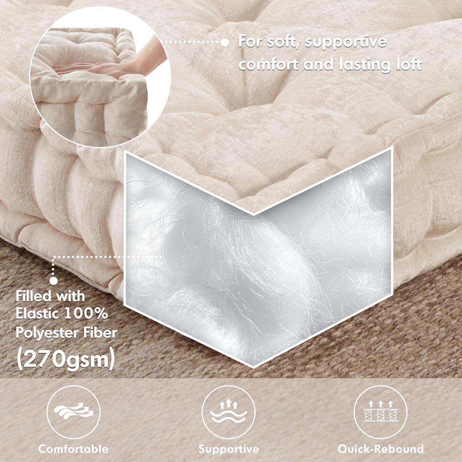 Intelligent Design Azza Poly Chenille Square Floor Pillow Cushion