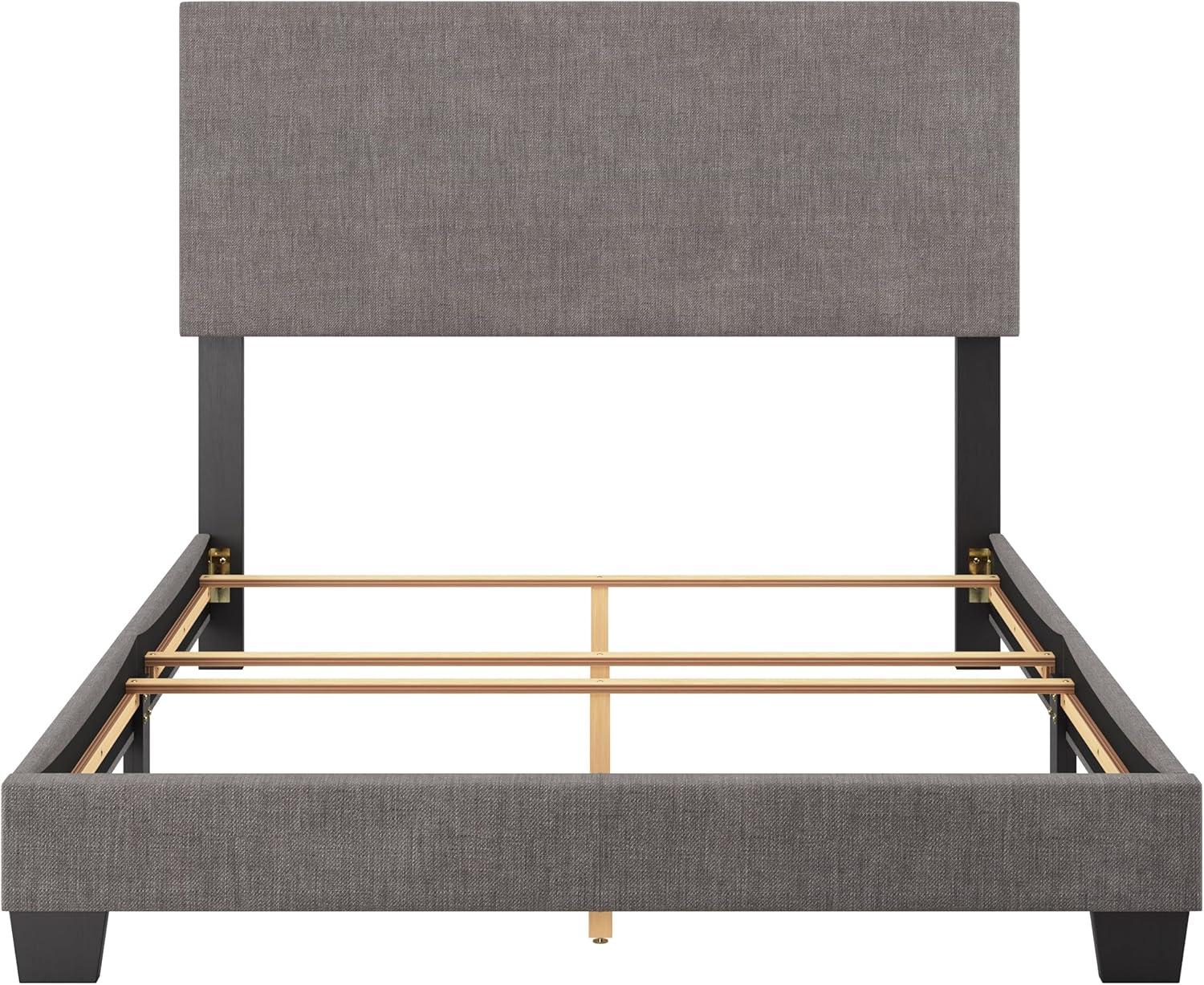 Celeste Modern Upholstered King Bed Beige - CorLiving: Transitional Style, Polyester Fabric, MDF & Wood Frame