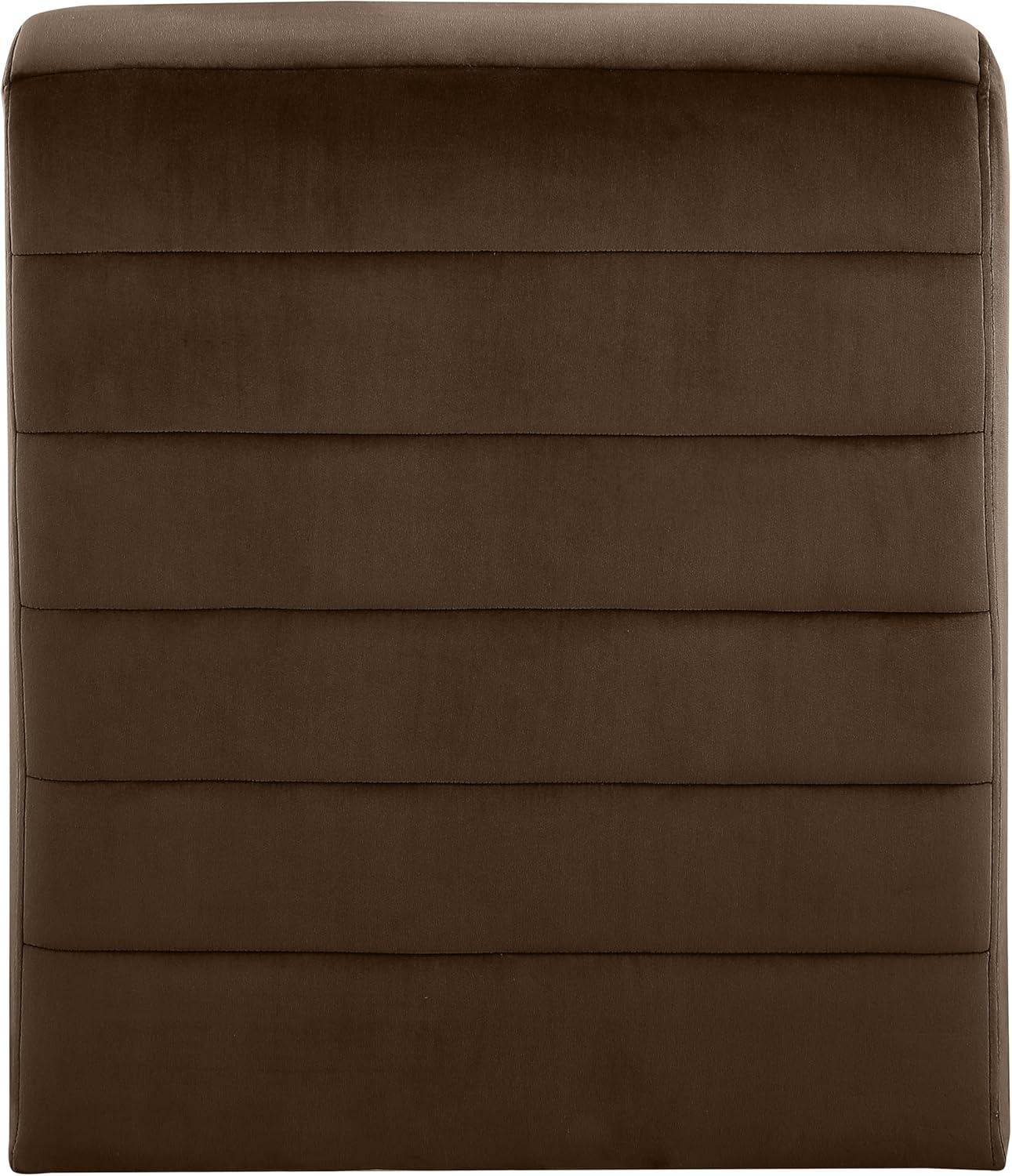 Rich Brown Velvet Channel Tufted Accent Chair