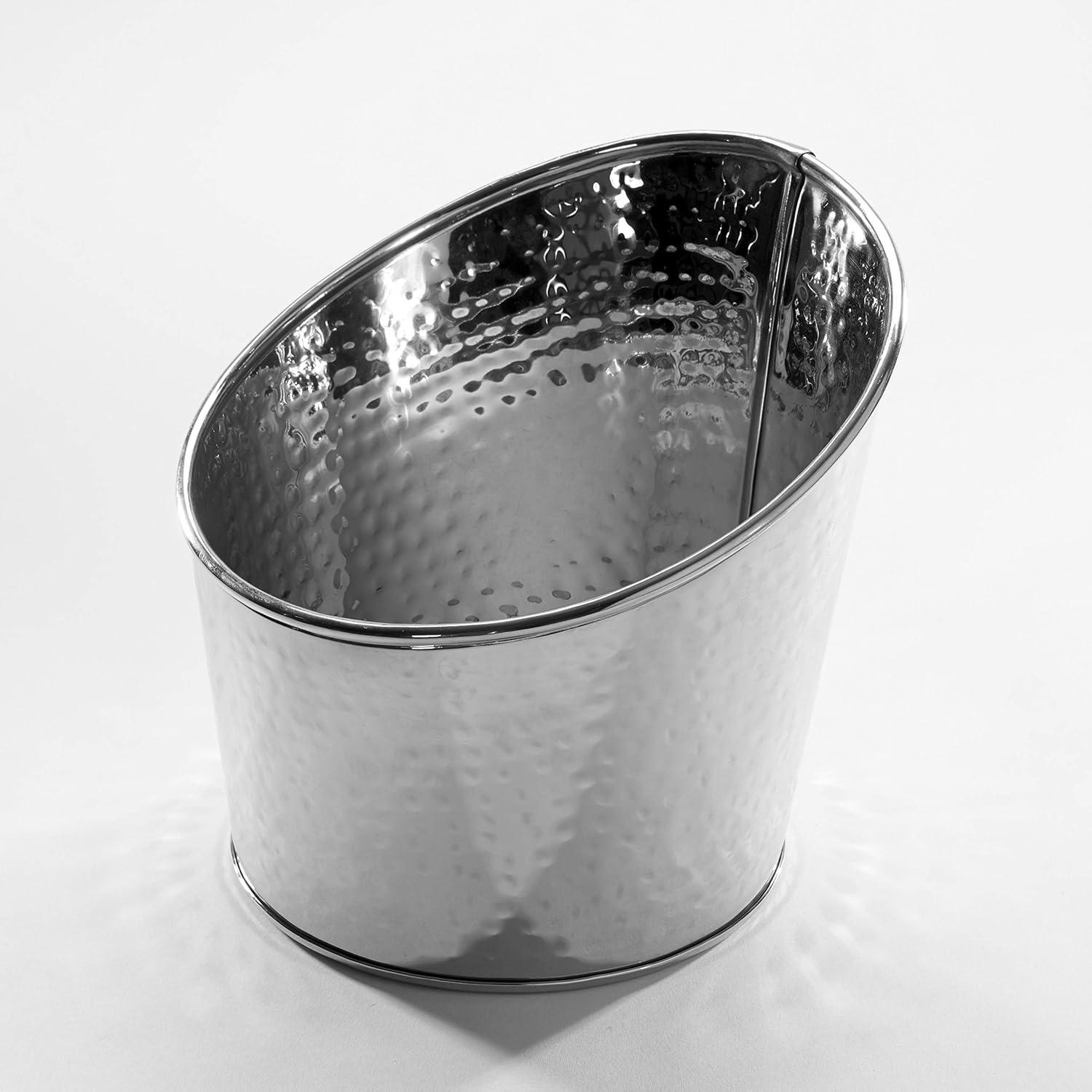 Stainless Steel Hammered Angled Beverage Tub, 3-1/4 Quart