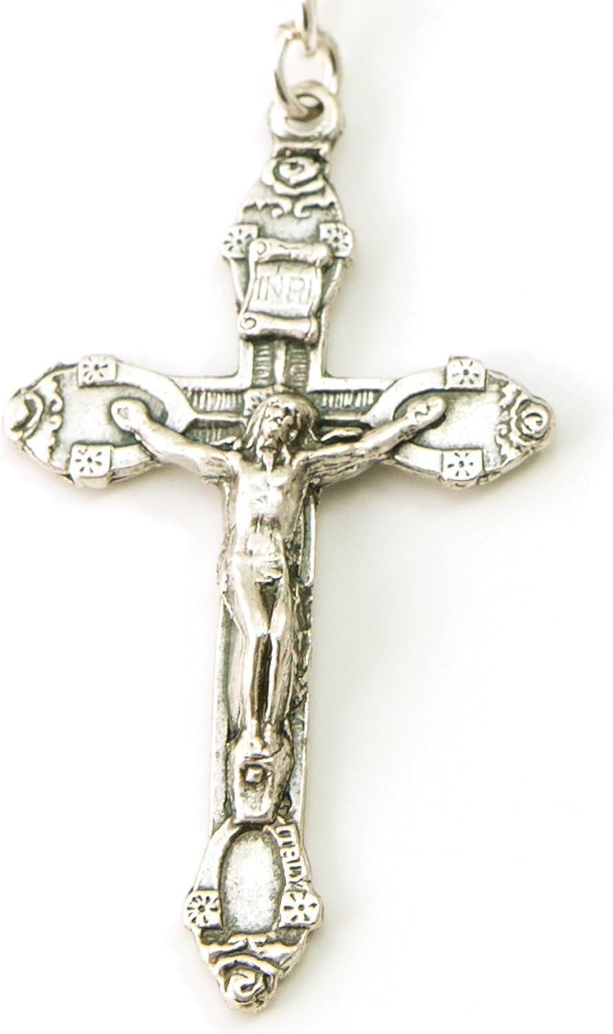 Medium Genuine Amethyst Sterling Silver Rosary Beads