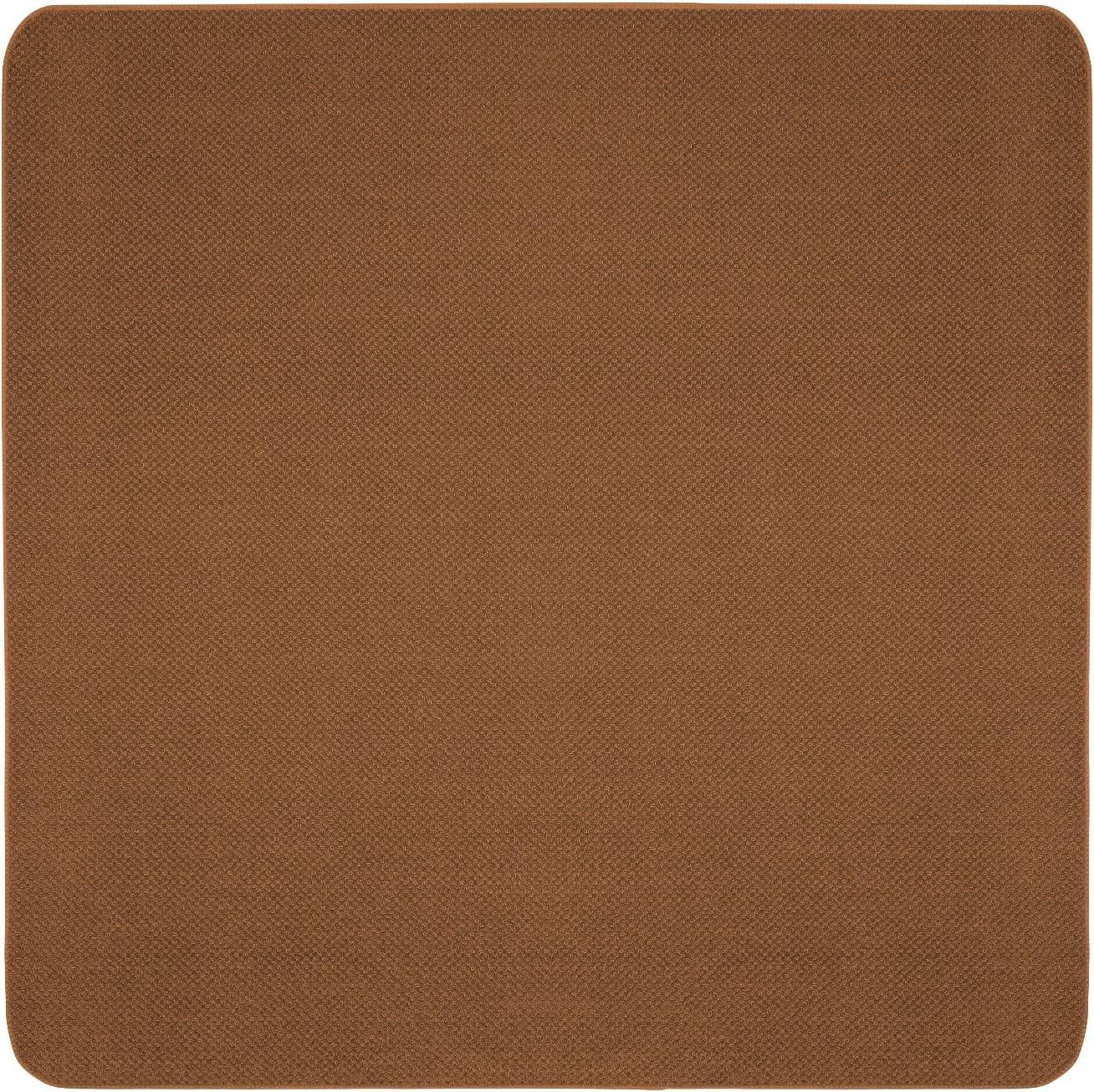 Skid-resistant Carpet Indoor Area Rug Floor Mat - Toffee Brown - 4' X 4' - Many Other Sizes to Choose From