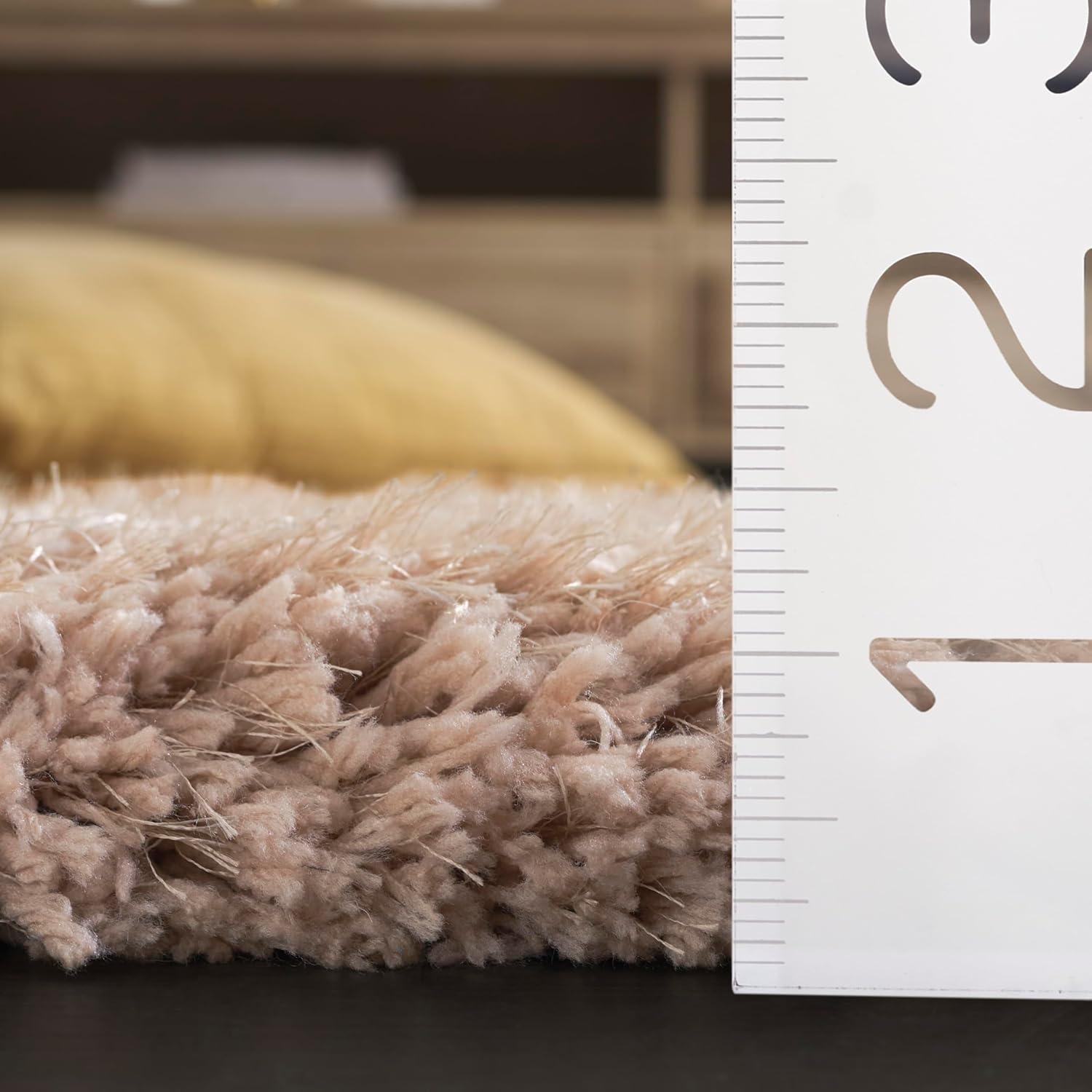 Express Shag SGE620 Hand Tufted Indoor Area Rug - Beige - 5'x8' - Safavieh