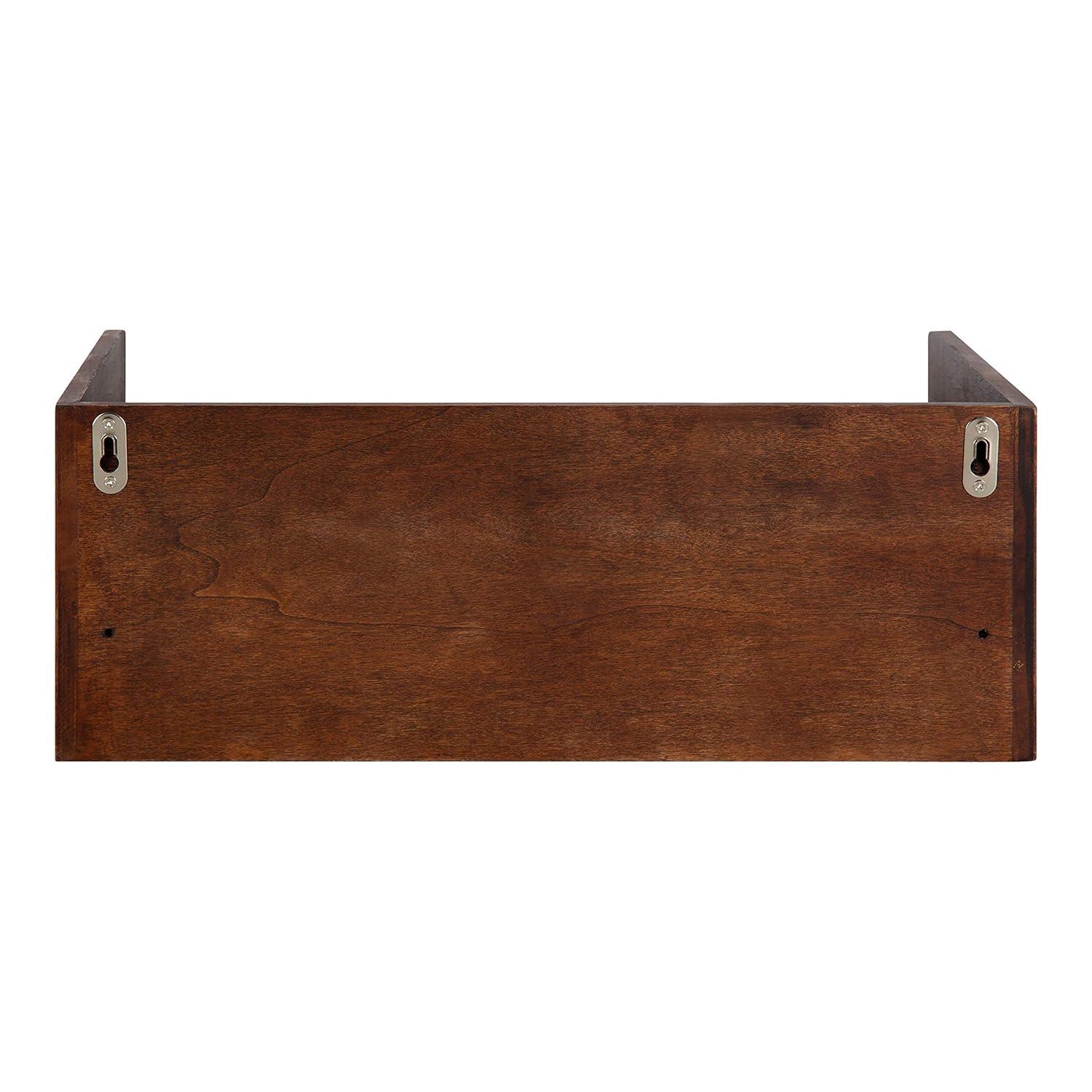 18" x 12" x 6.5" Kitt Floating Shelf Side Table Walnut Brown - Kate & Laurel All Things Decor