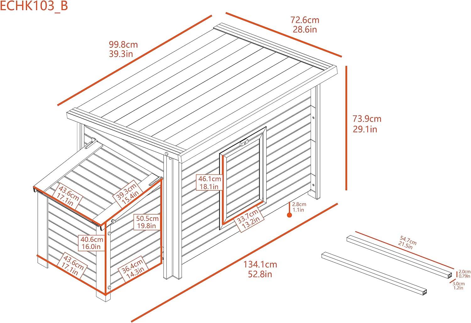 New Age Pet® ECOFLEX® Red Fontana Chicken Barn, Eco-Friendly and Non-Toxic Urban Coop for 2-3 Chickens, Easy Assembly, with Nesting Box and Roosting Bars, Moisture and Odor Resistant