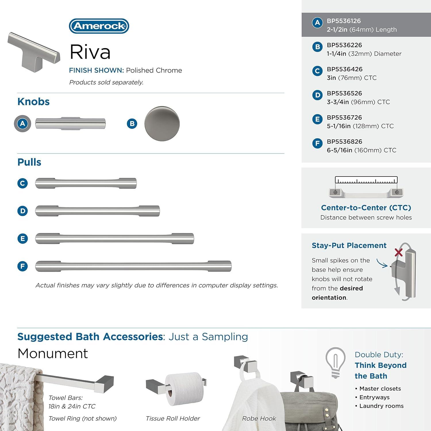 Riva 2 1/2" Length Bar Knob
