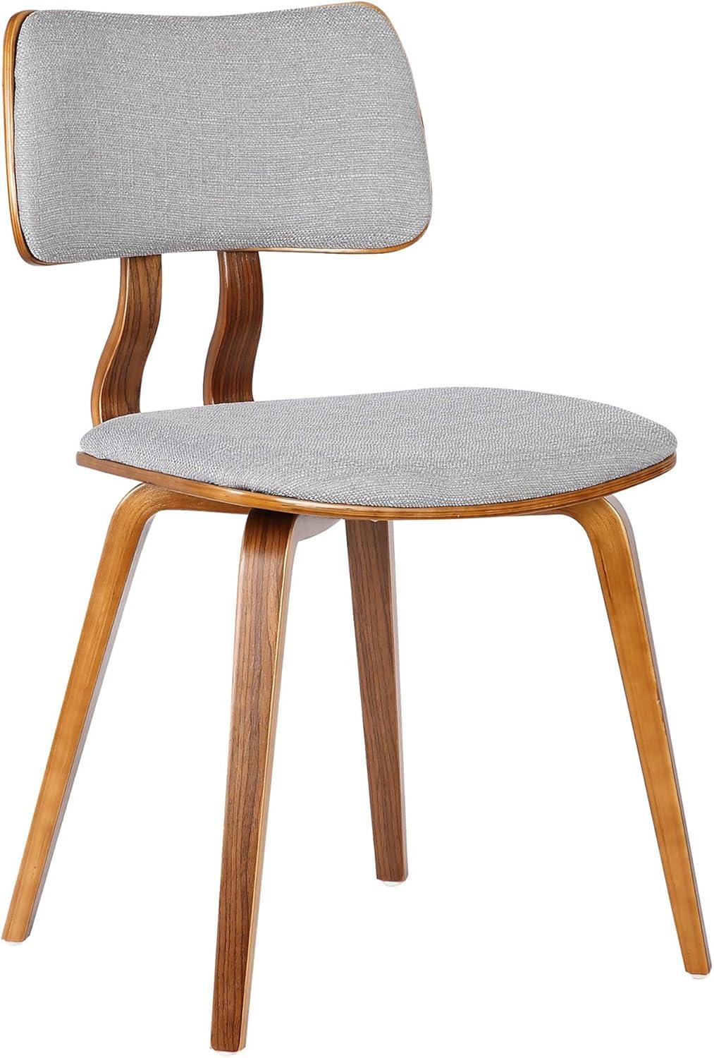 18 x 43 x 18 in. Jaguar Mid-Century Dining Chair, Walnut Wood & Gray Fabric