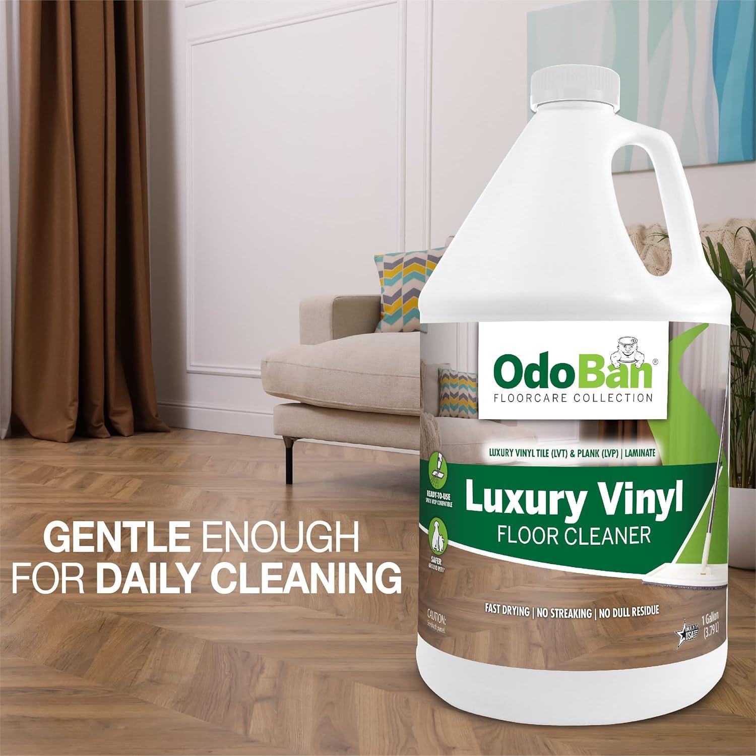 OdoBan Ready-to-Use Luxury Vinyl Floor Cleaner, Streak Free and Neutral PH Formula, 1 Gallon