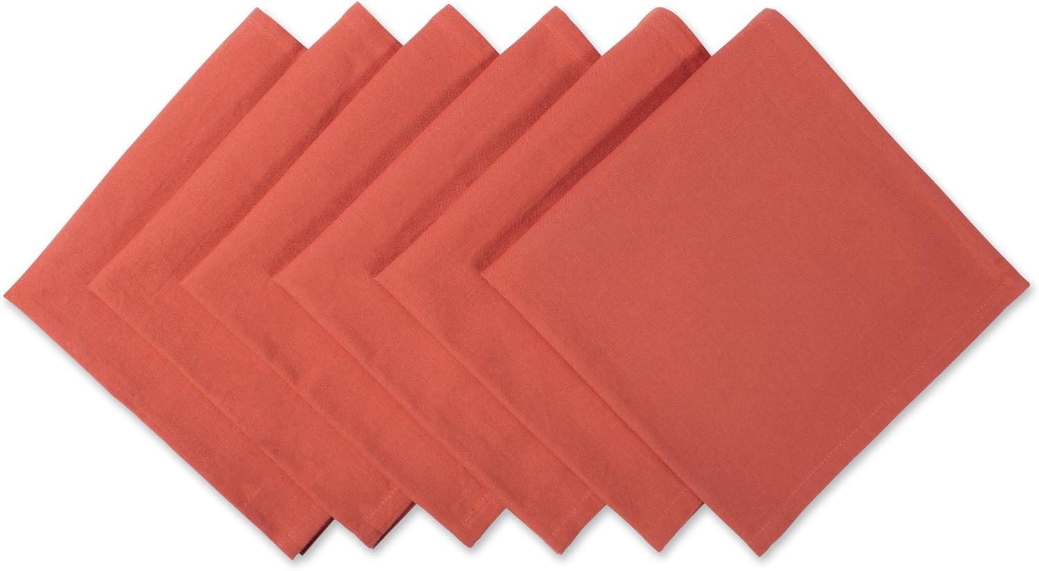 DII Modern Style Cotton Napkin in Spice Orange Finish (Set of 6)