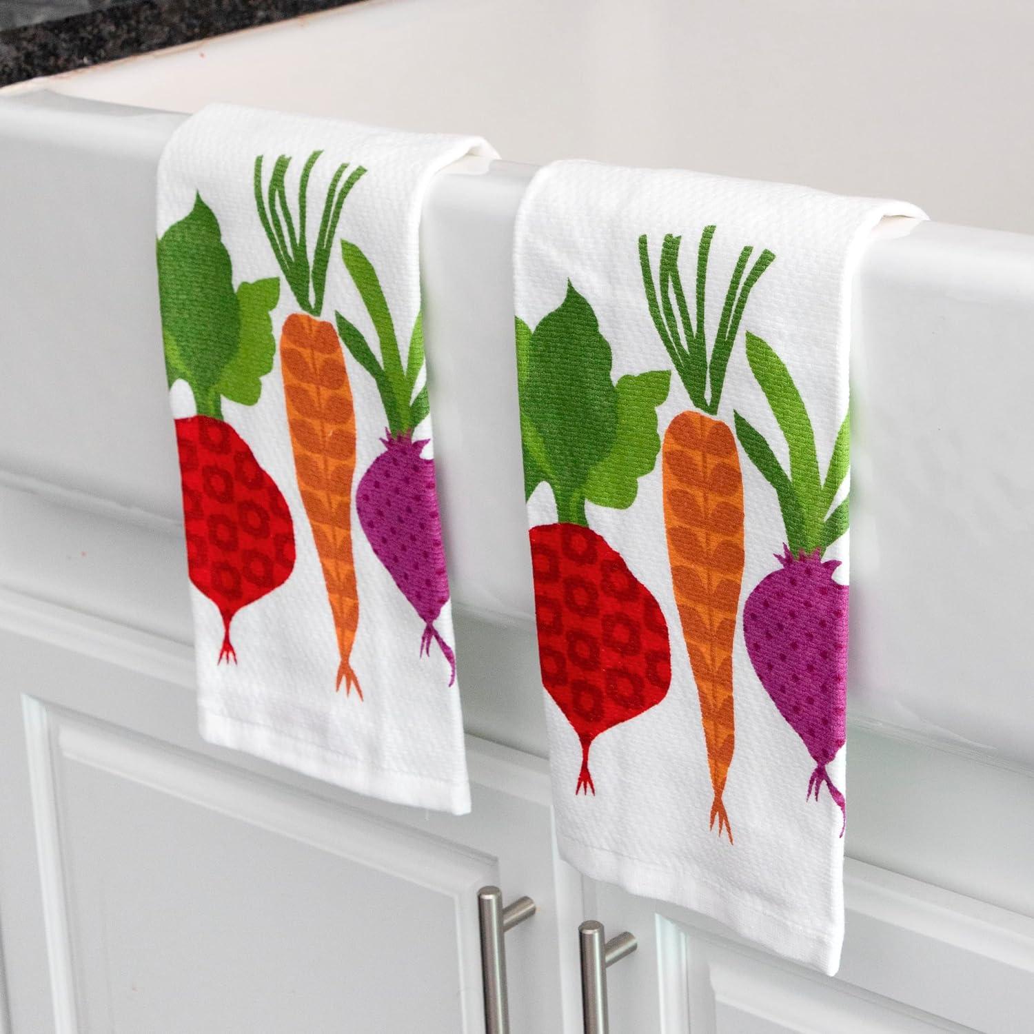 T-fal Veggies Print Dual Kitchen Dishcloth (Set of 2)