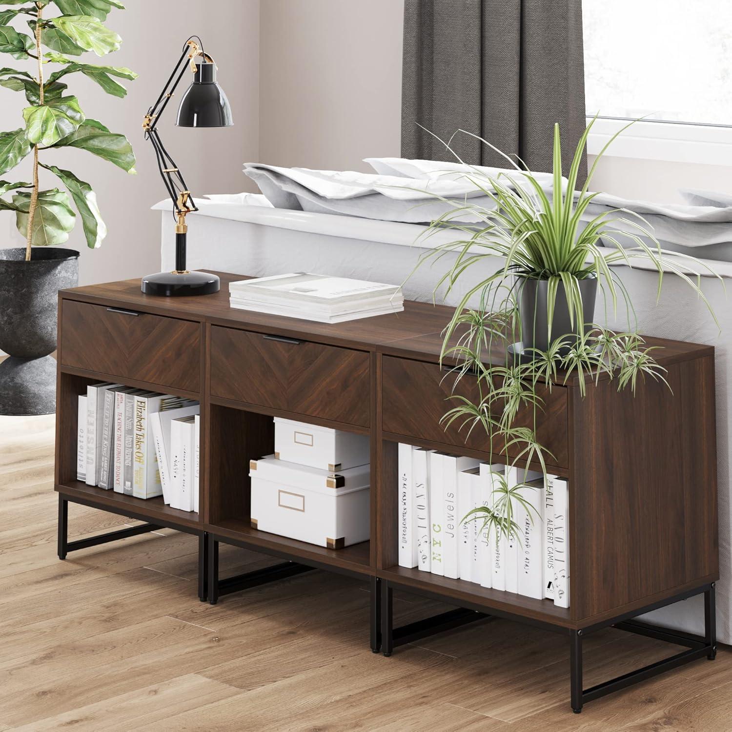 Nathan James Bedside Table With Drawer (Set of 2)