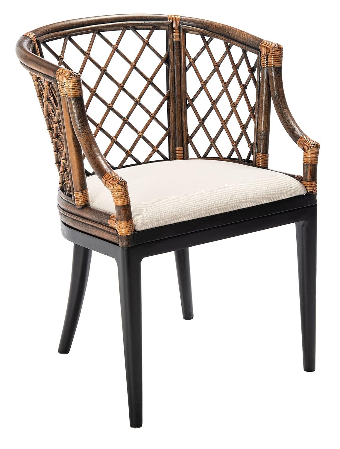 Carlotta Arm Chair - SEA4013 - Brown/Black - Safavieh