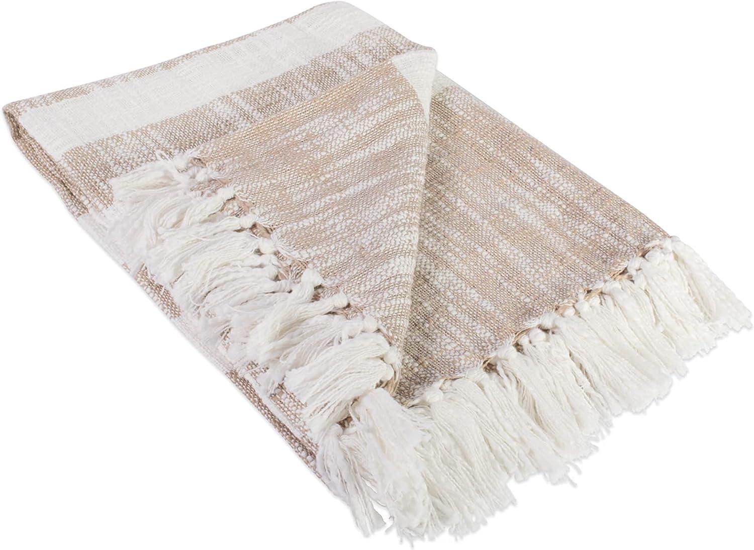 50"x60" Slub Striped Faux Shearling Throw Blanket - Design Imports