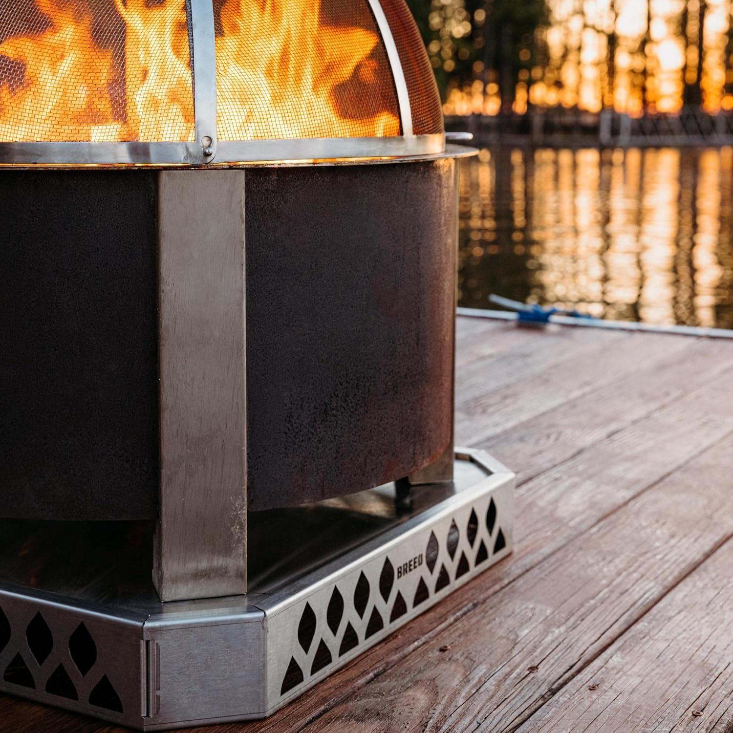 Stainless Steel Hexagonal Fire Pit Base for 30-Inch Fire Pits