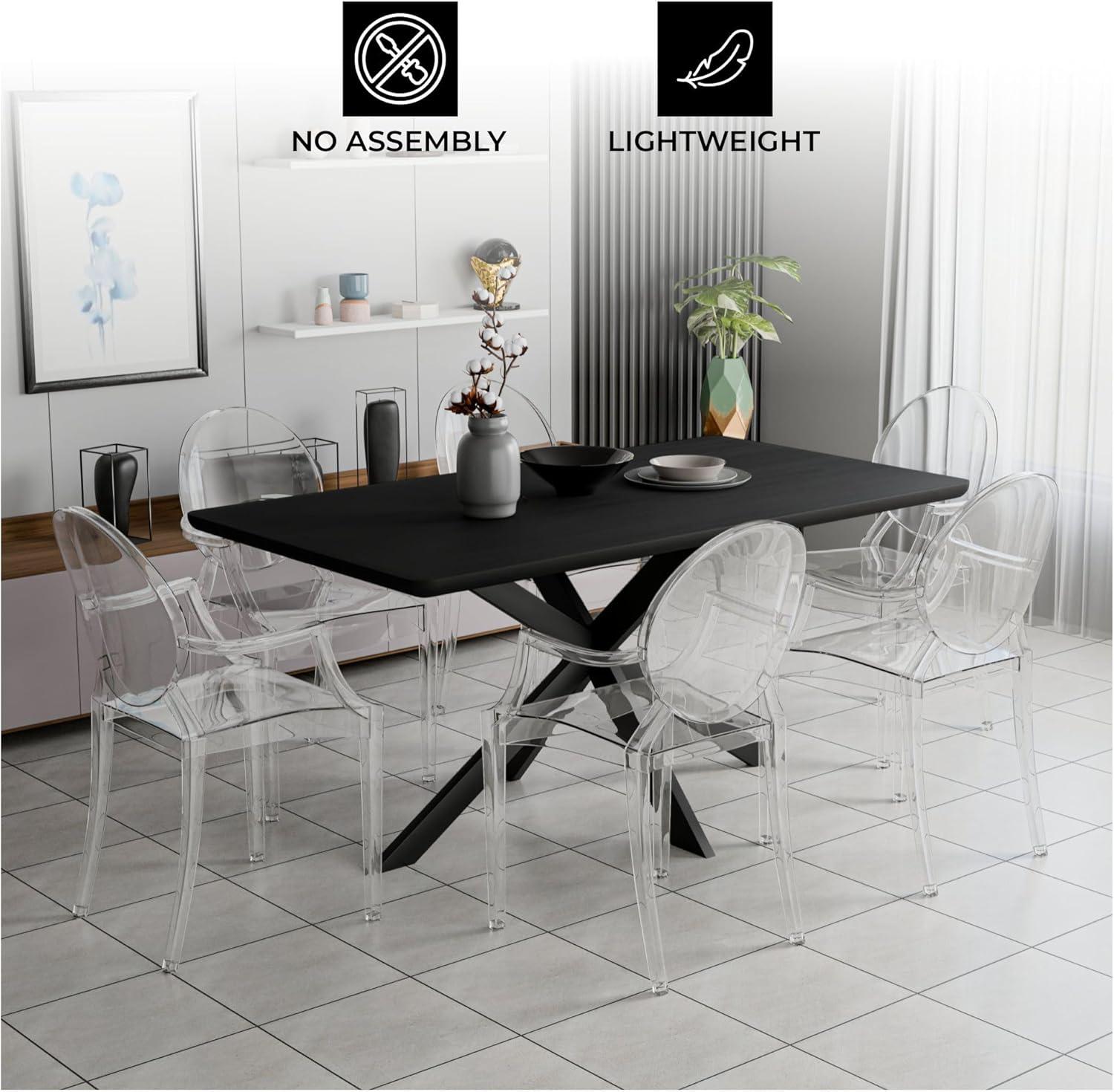 LeisureMod Carroll Modern Acrylic Dining Side Chair