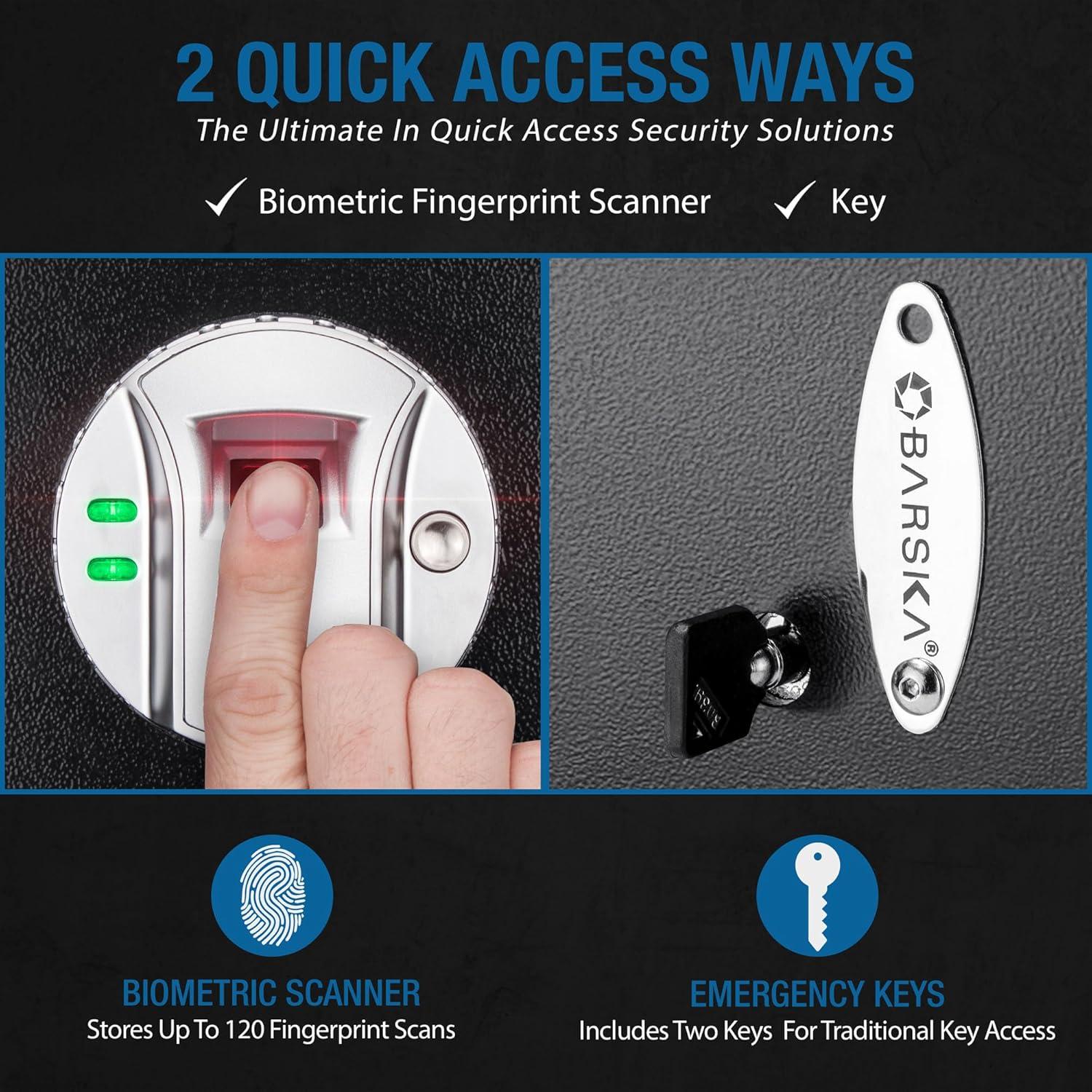 Barska Biometric Security Safe with Fingerprint Lock AX11224