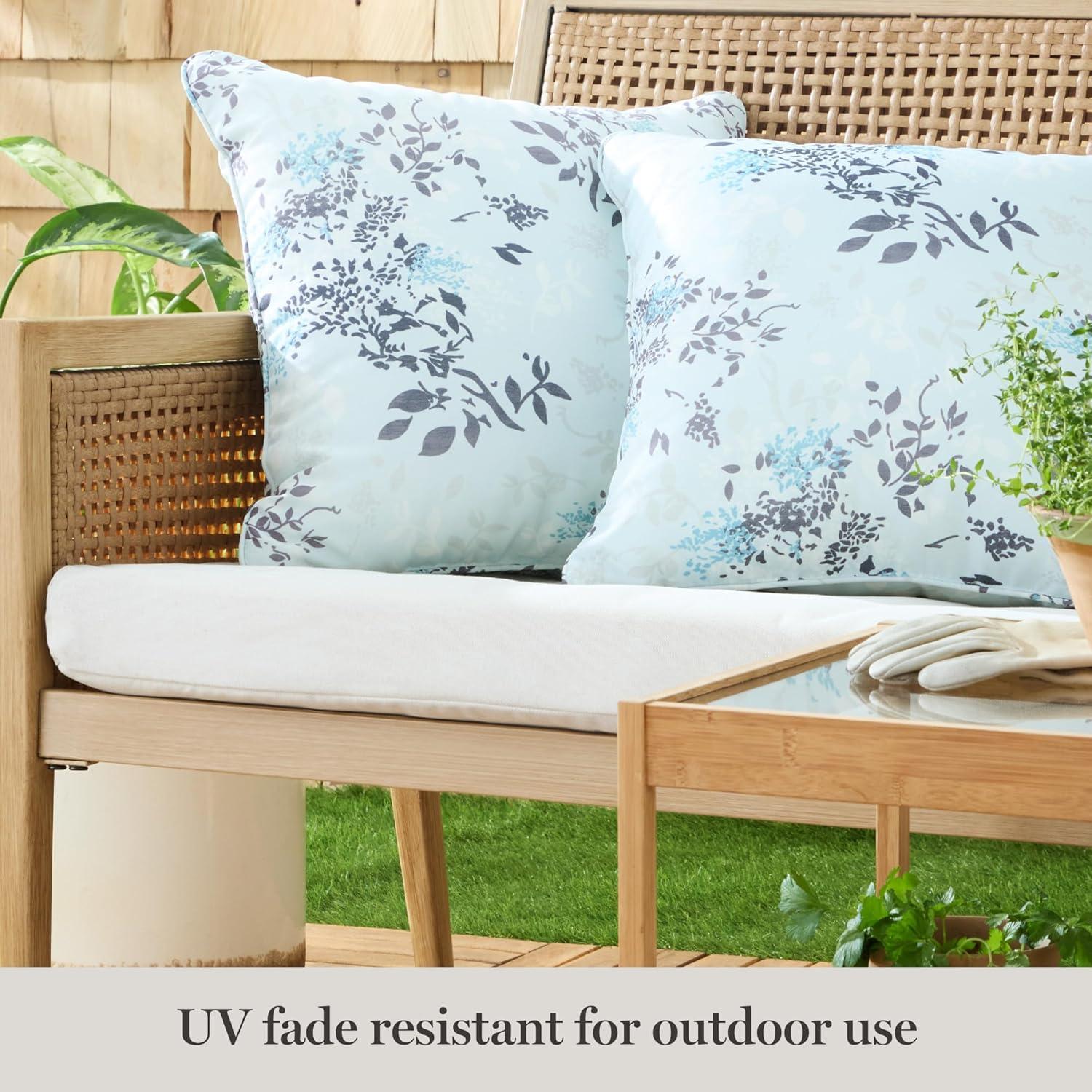 Martha Stewart MARTHA STEWART Charming Foliage Indoor Outdoor Pillow 2-Pack Set, 18" (Set of 2)