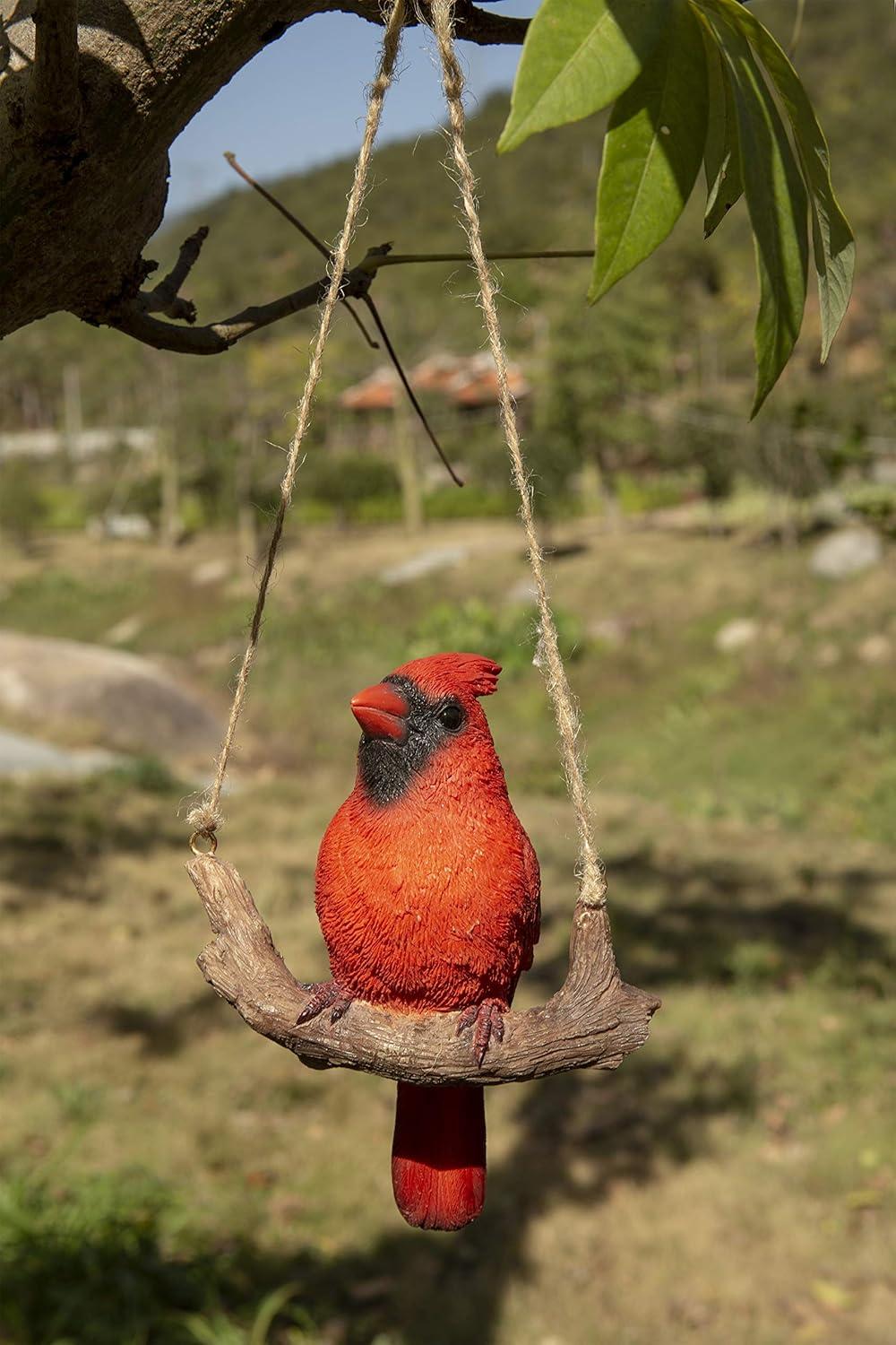 Hi-Line Gift Ltd. Hanging Cardinal ON A Branch, red