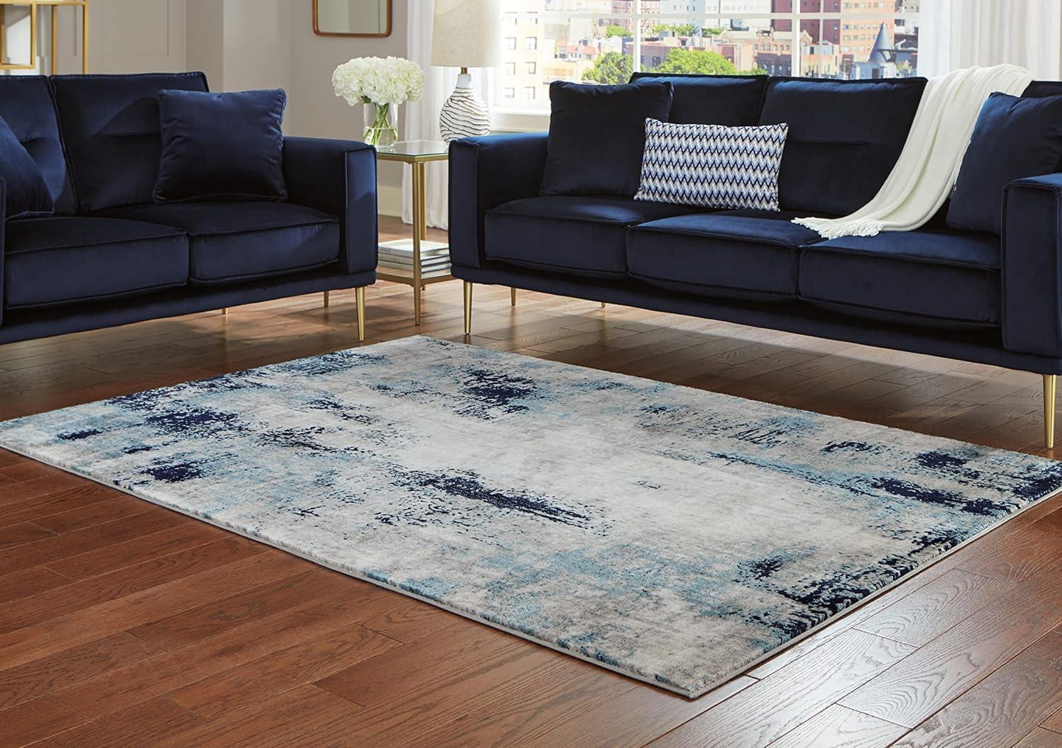 Signature Design by Ashley Contemporary Leonelle 5'3" x 7'3" Rug Cream/Blue/Gray