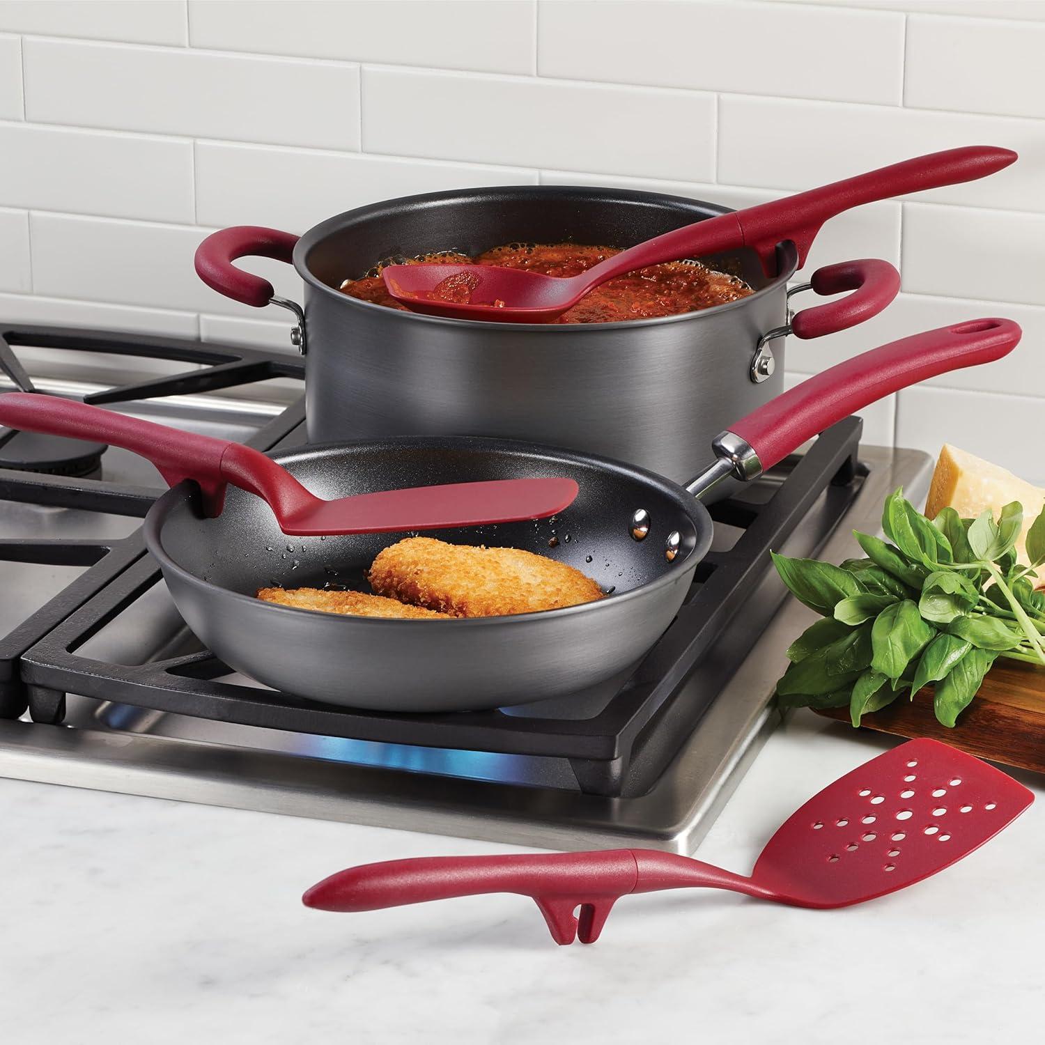 Red 6-Piece Nonstick Nylon Kitchen Utensil Set