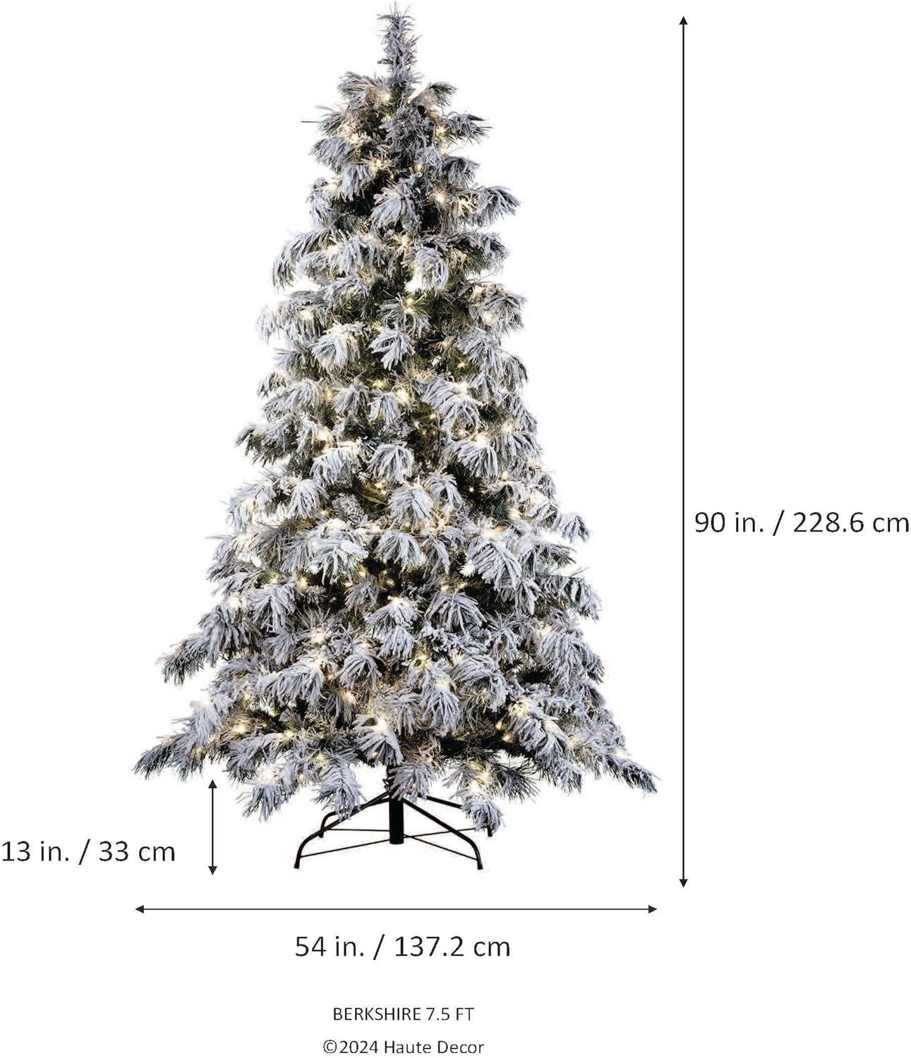 7.5' Lighted Artificial Spruce Christmas Tree