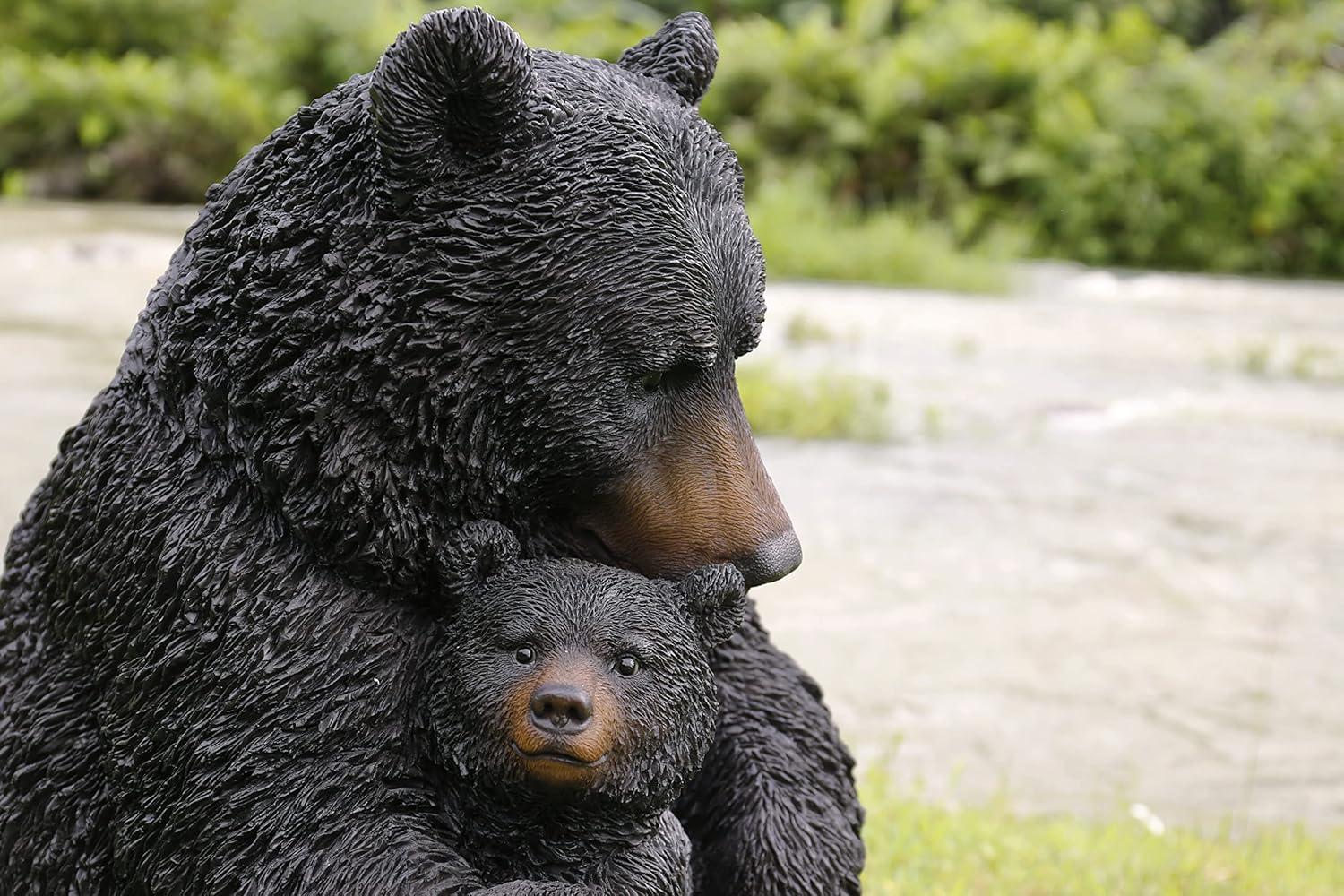 Hi-Line Gift Ltd. Bear Mother and Child Embracing Statue
