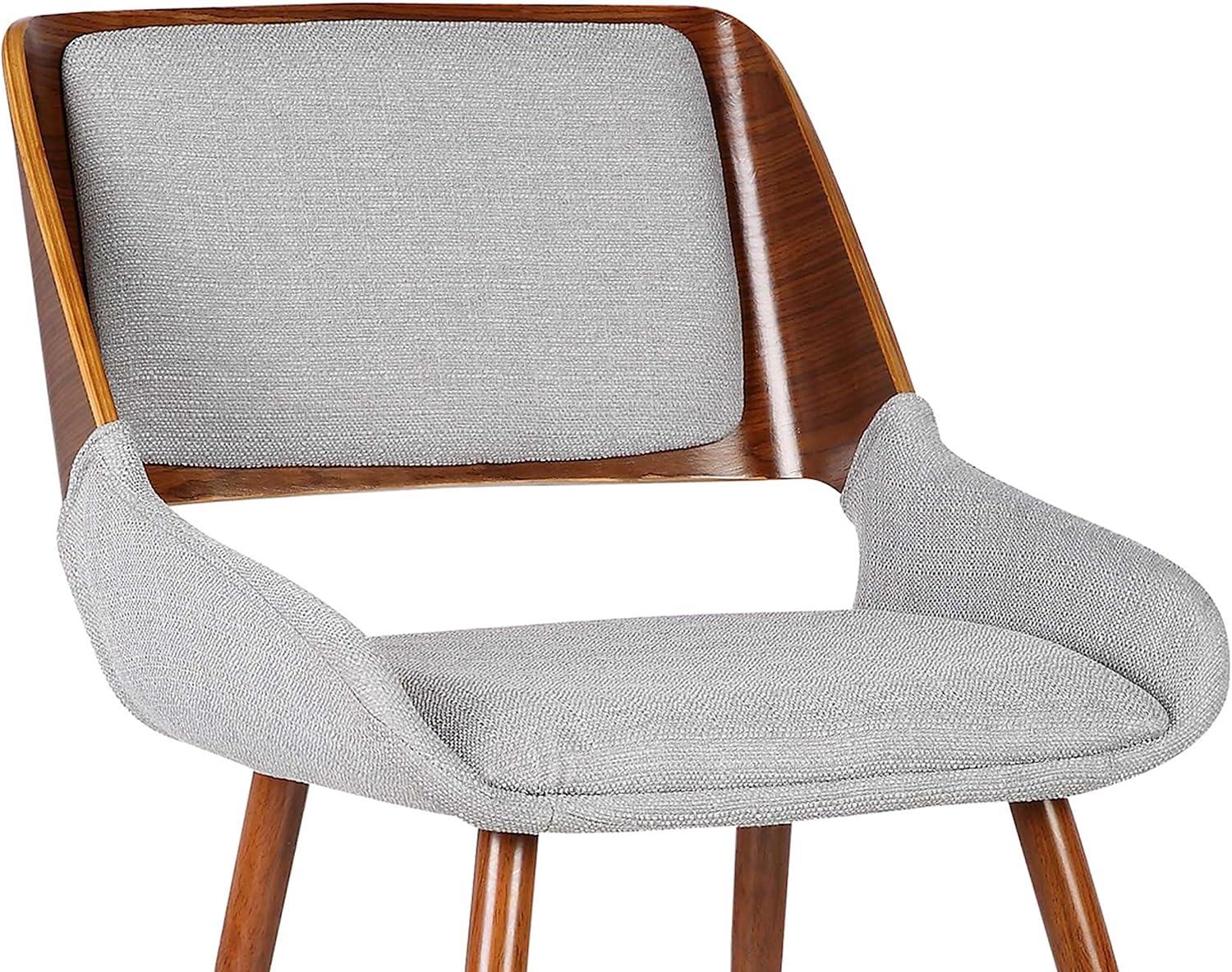 Armen Living Panda Modern Fabric Dining Chair in Walnut Wood and Gray