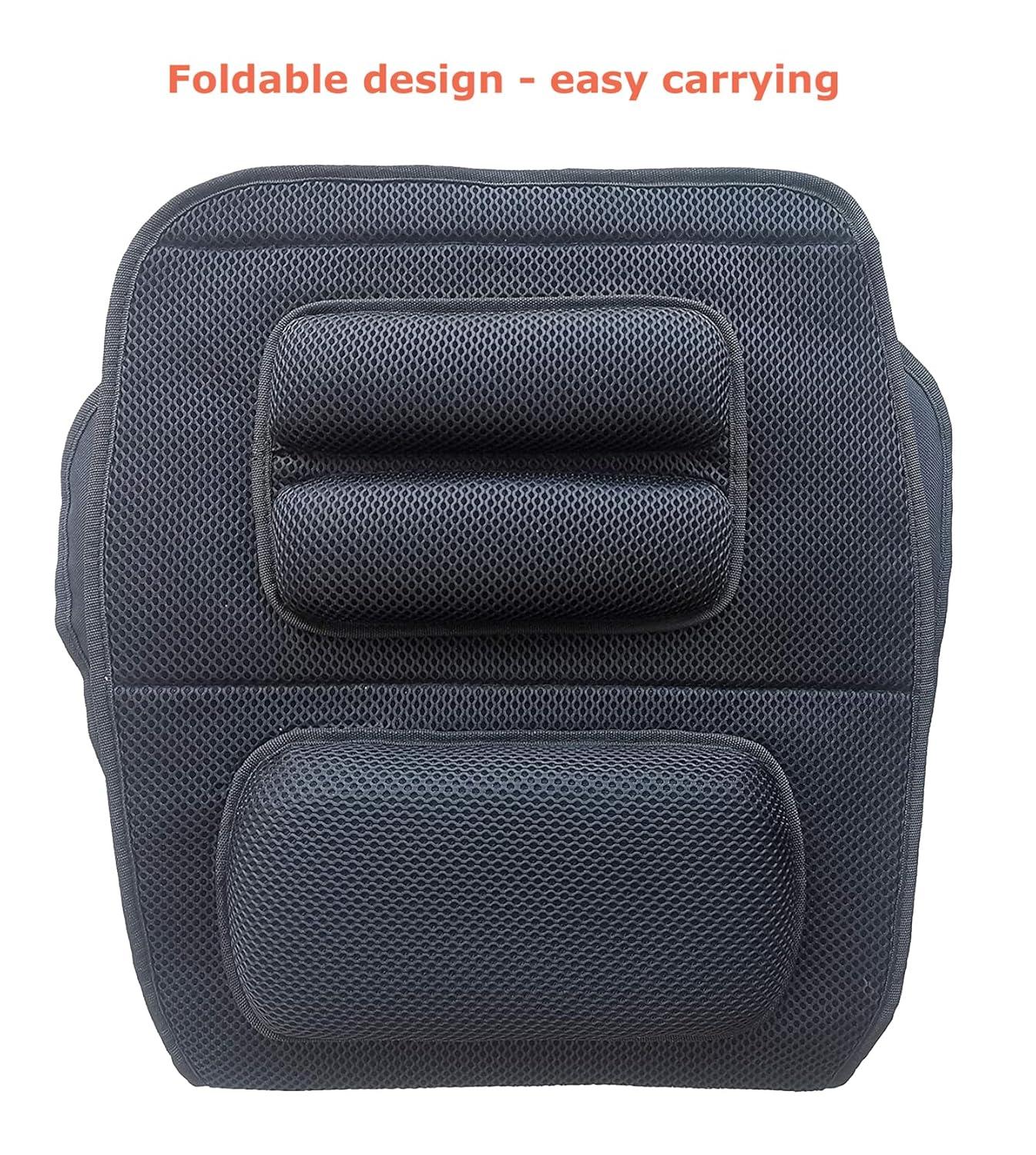 Black and Blue Orthopedic Gel Seat Cushion with Handle