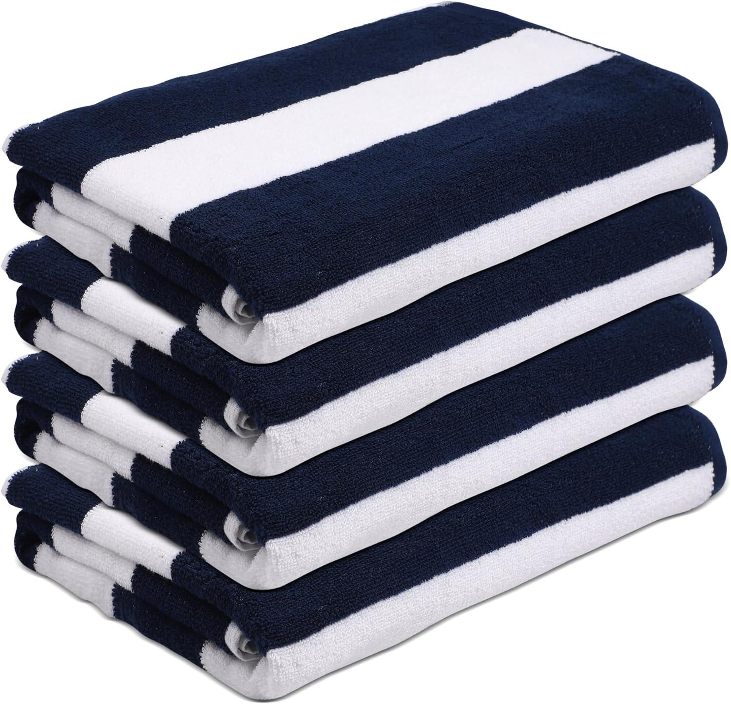 ArkwrightLLC Arkwright California Cabana 100% Cotton 30x70 Beach Towel (Pack of 4) (Set of 4)