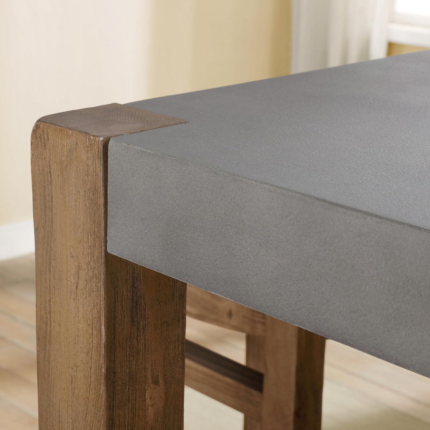 Alaterre Newport 30"H Faux Concrete and Wood Loft Dining Table