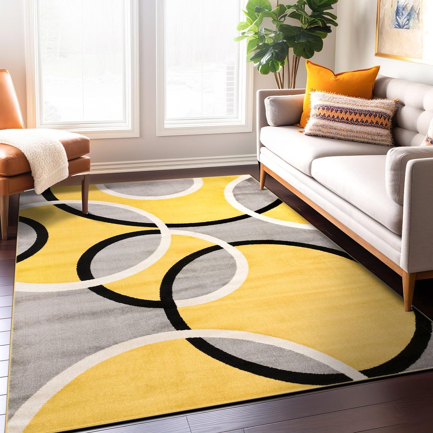 World Rug Gallery Modern Abstract Circles Area Rug