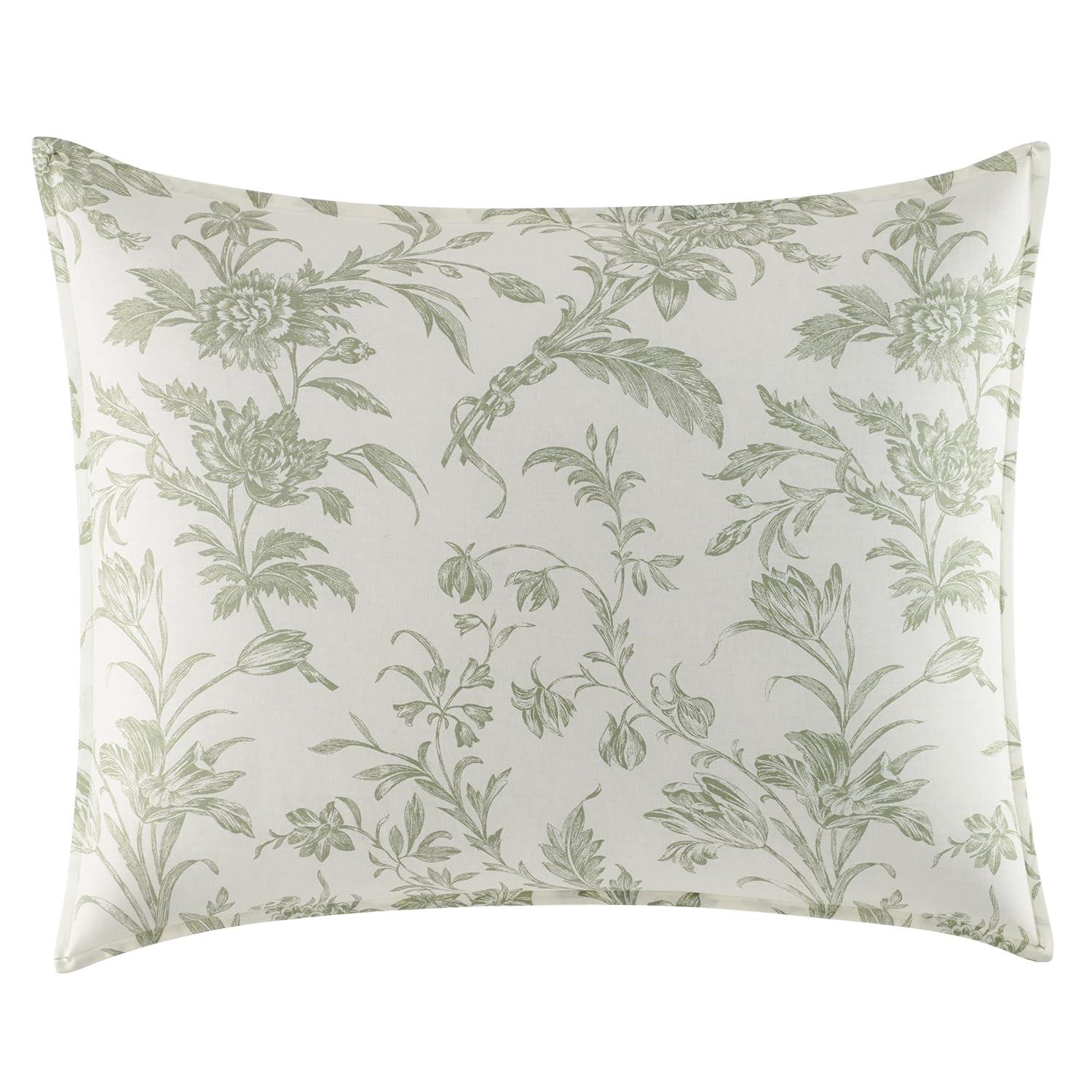Laura Ashley Laura Ashley Natalie Green Cotton Bonus Duvet Cover Set
