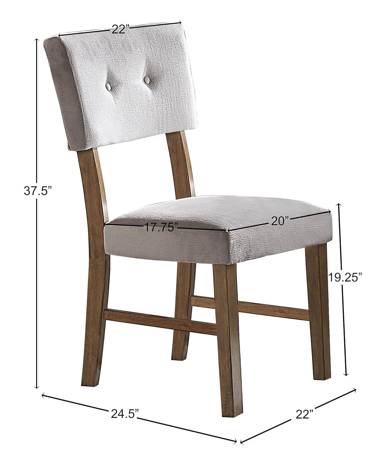 Gray Upholstered Wood Mid-Century Modern Side Chair