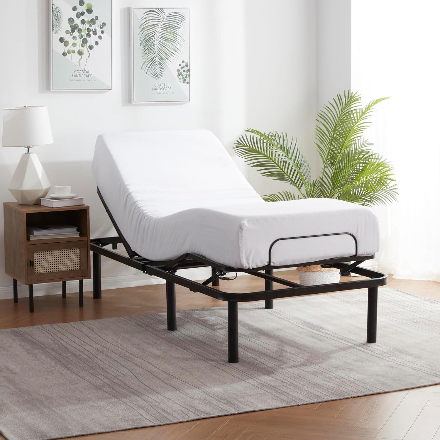 Bryt Basic Adjustable Bed Base, Full Size Bed Frame with Motorized Head and Foot Incline and Wireless Remote