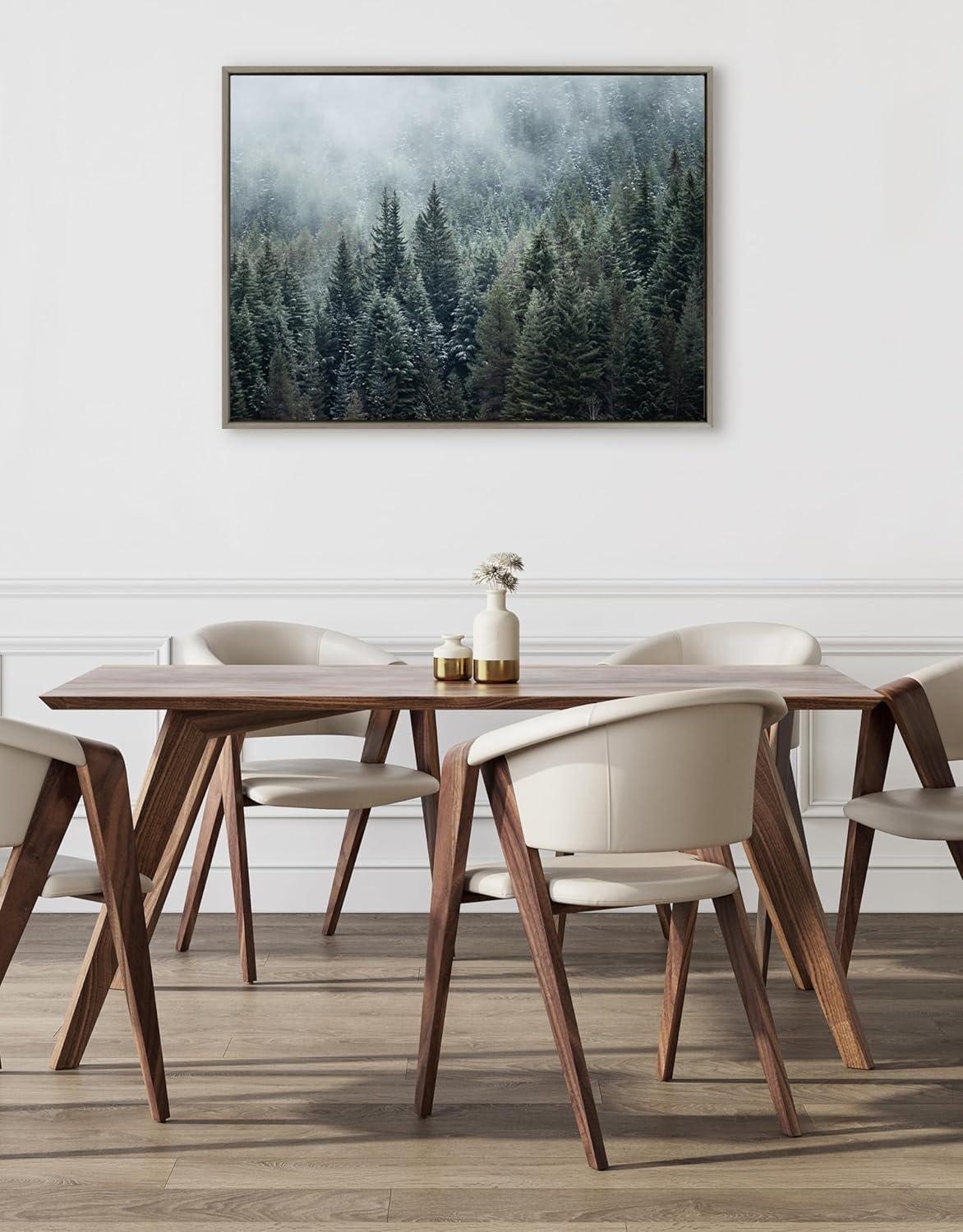 Kate & Laurel All Things Decor Sylvie Evergreen Dream 2 Wall Art: Modern Floating Canvas, Rustic Style