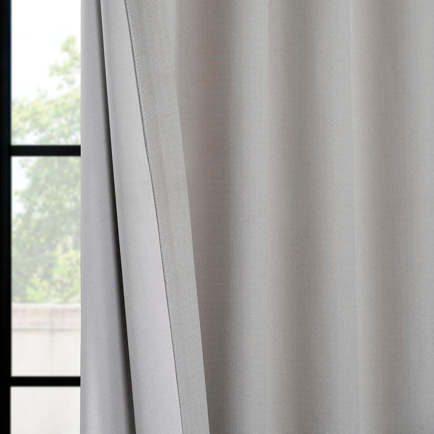 HPD Half Price Drapes Birch Extra Wide Faux Linen Room Darkening Curtains for Bedroom & Living Room Curtains (1 Panel), Door & Window Curtains 84 inches long, Rod Pocket curtains, 100W X 120L