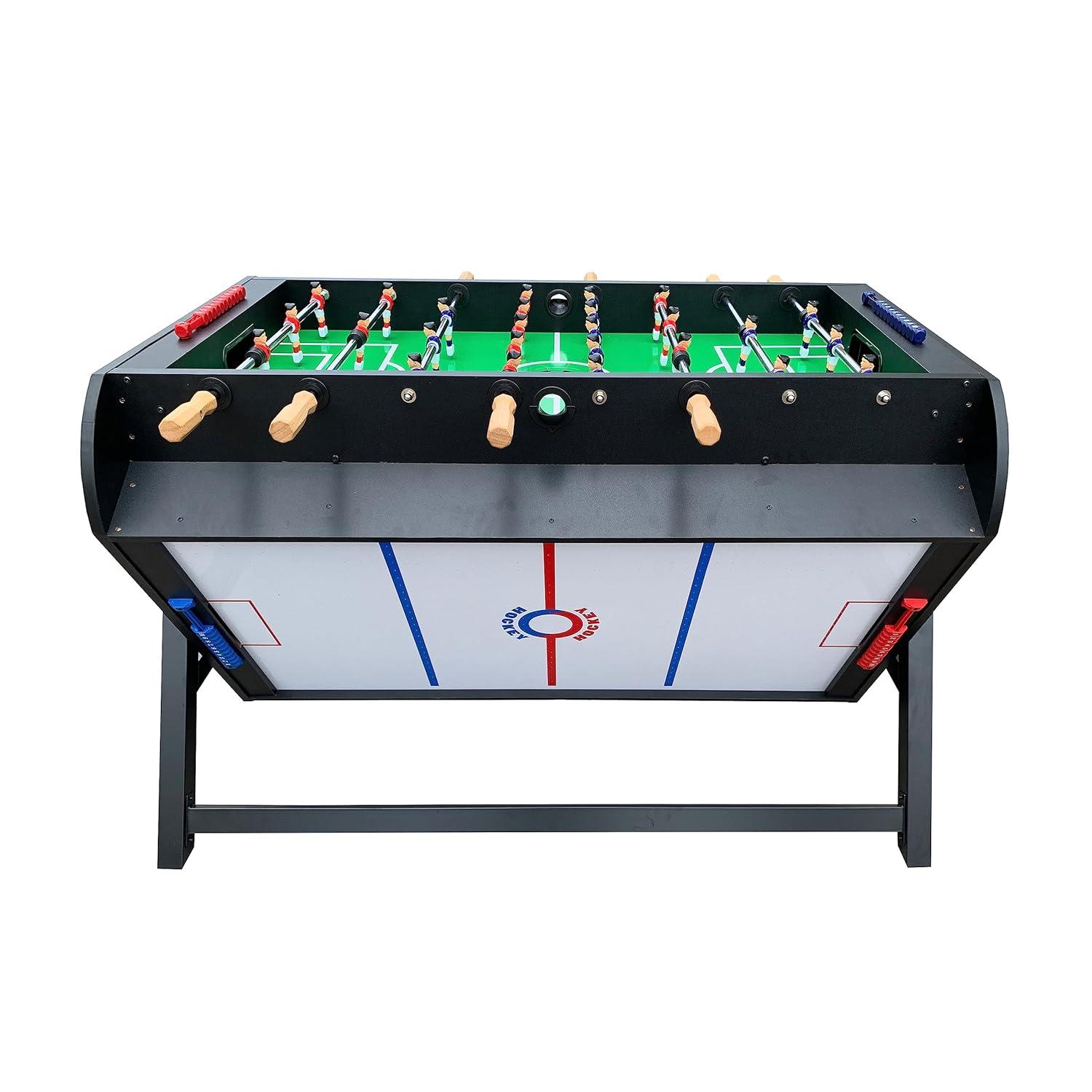 KICK Foosball Tables KICK Triplex 55″ Telescopic Rods 3-in-1 Swivel Multi Game Table Set for Game Room, Friends & Family