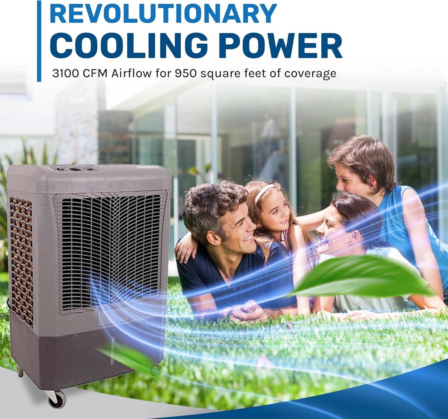 Hessaire Outdoor Portable 700 Sq Ft Evaporative Cooler Humidifier