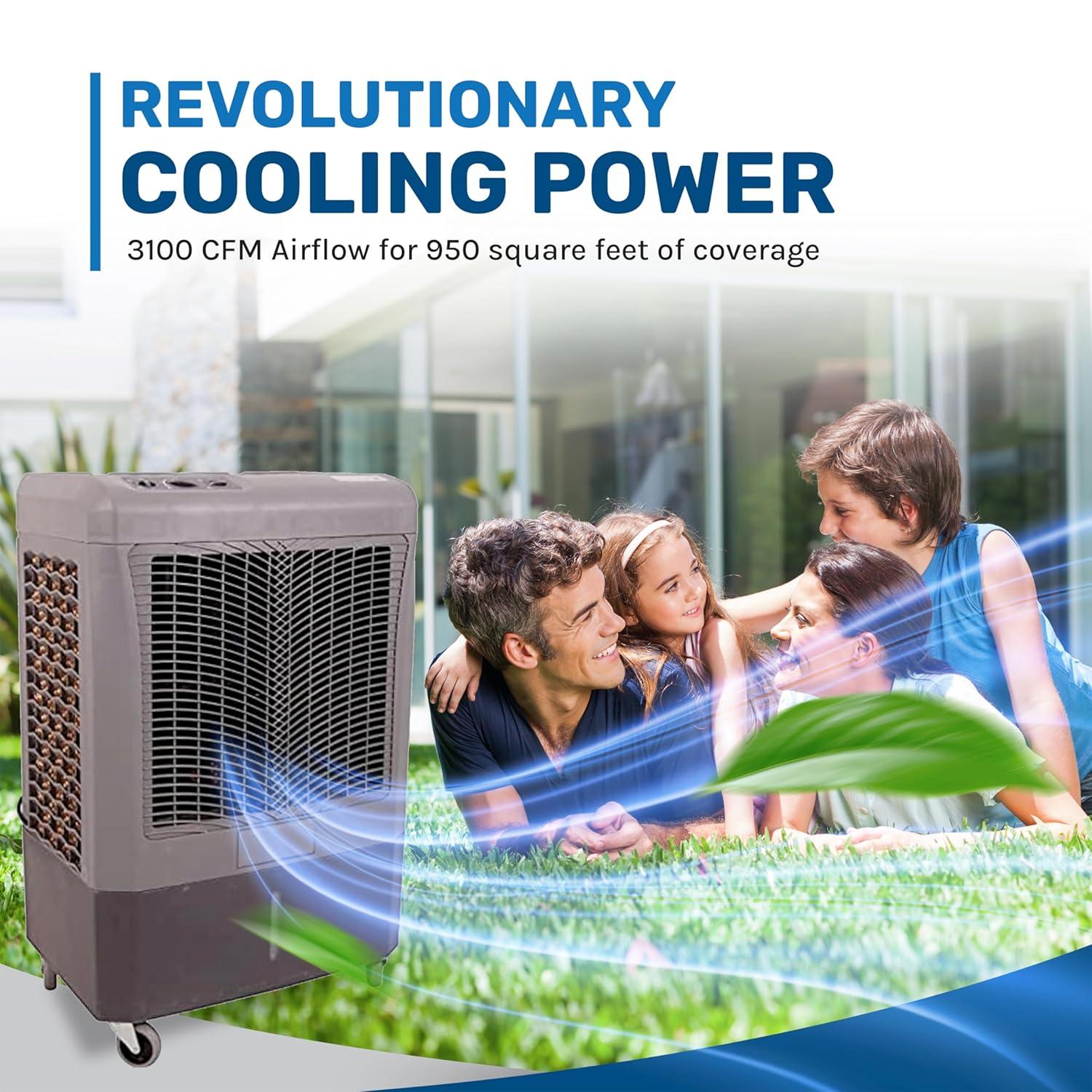 Hessaire Outdoor Portable 700 Sq Ft Evaporative Cooler Humidifier