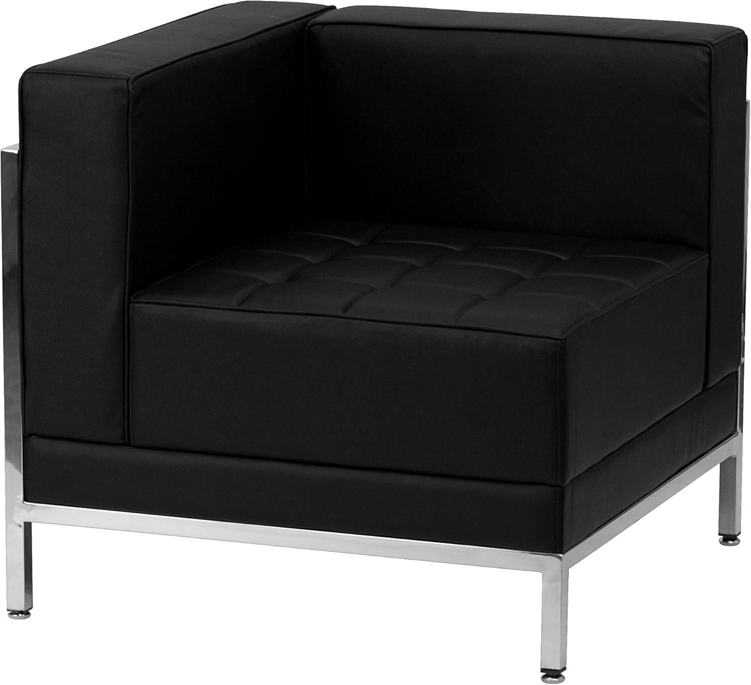 Flash Furniture HERCULES Imagination Series Contemporary Black Leather Sofa with Encasing Frame