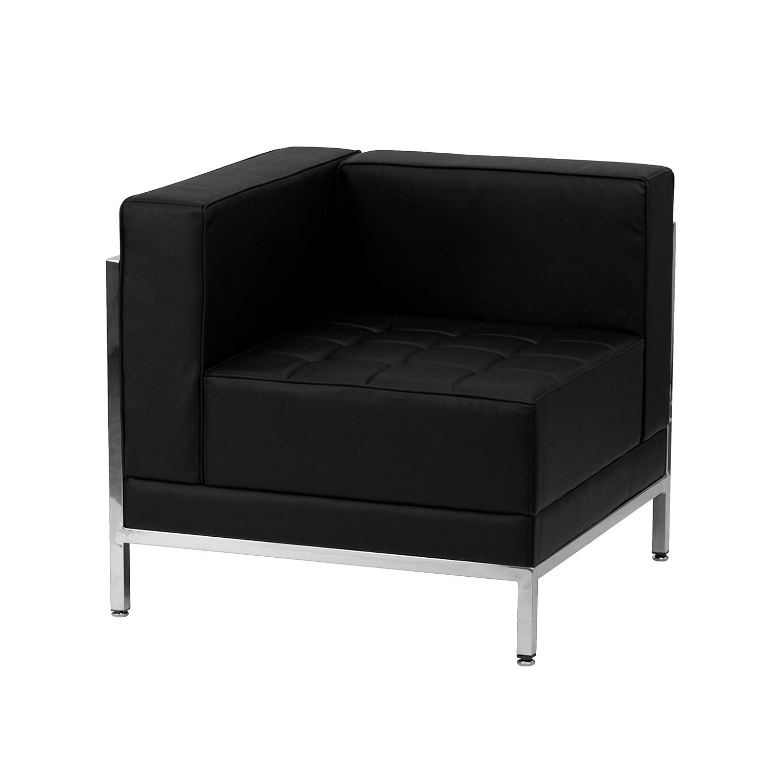 Flash Furniture HERCULES Imagination Series Contemporary Black Leather Sofa with Encasing Frame