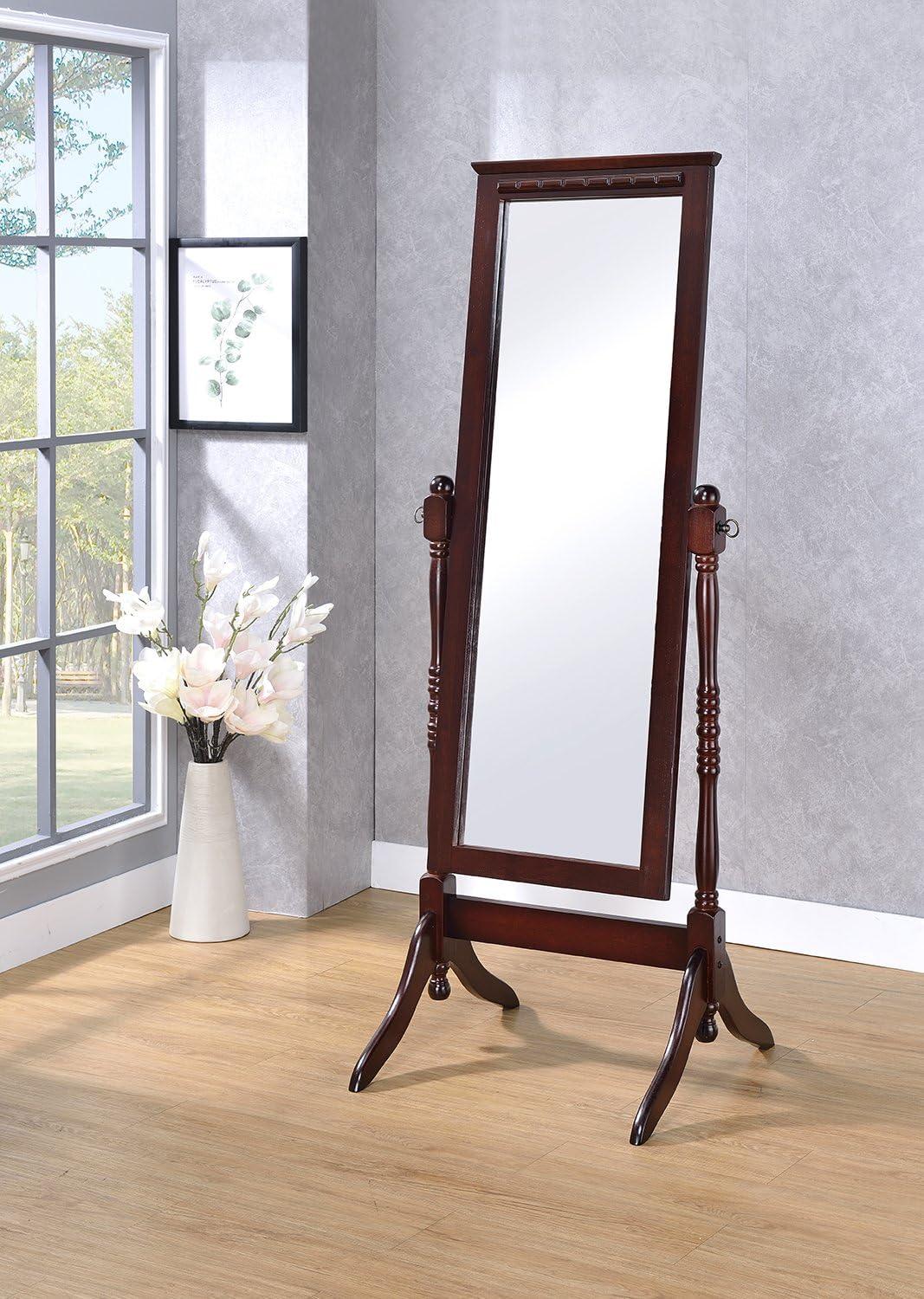 Fairfax Swivel Full-Length Walnut Wood Cheval Mirror