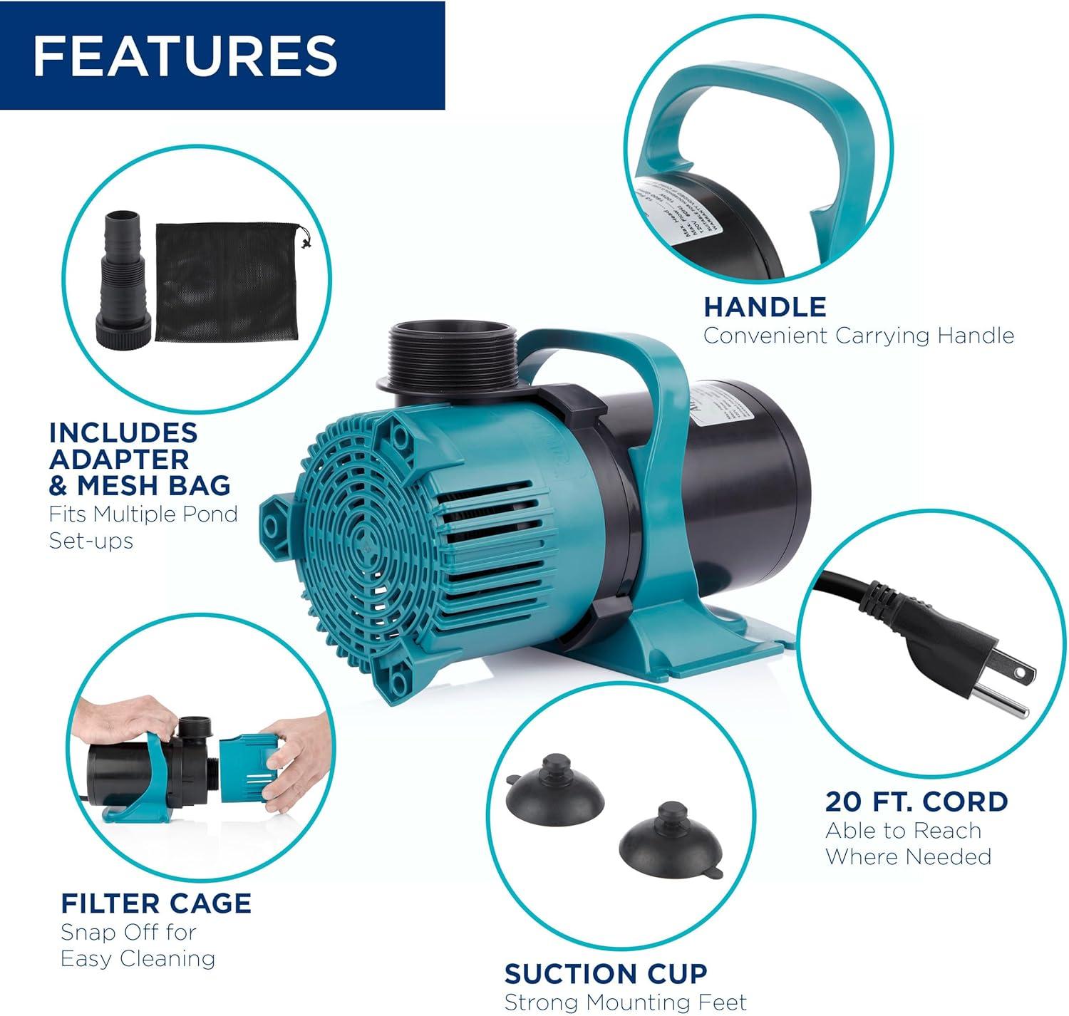 Alpine 4700 GPH Black and Blue Plastic Pond Pump