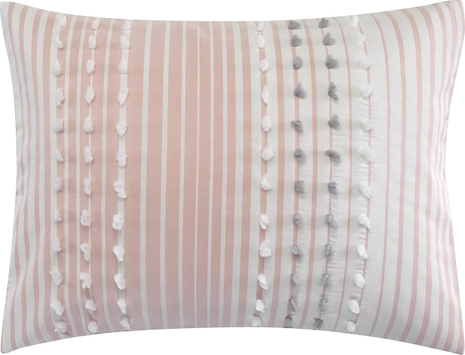 Clarion Pink 7 Piece Chic Striped Comforter Set