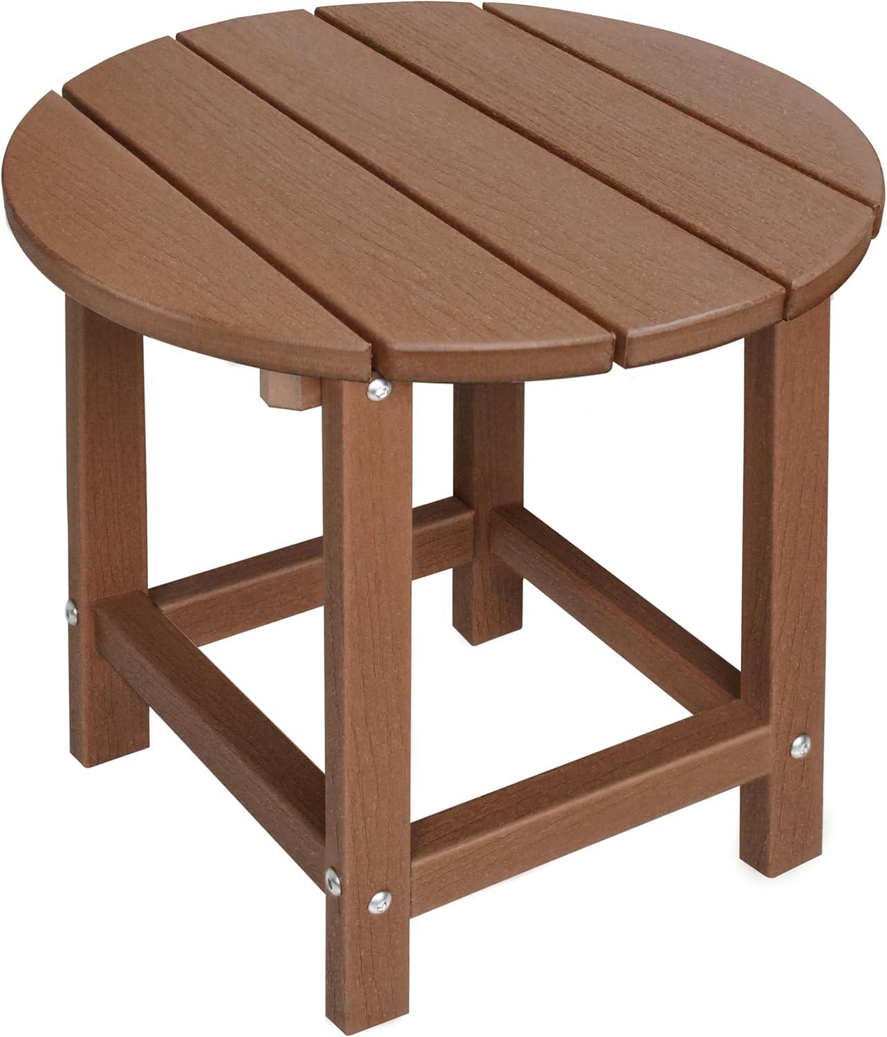 WestinTrends All-Weather Outdoor Patio Round Poly Adirondack Side Table, Orange