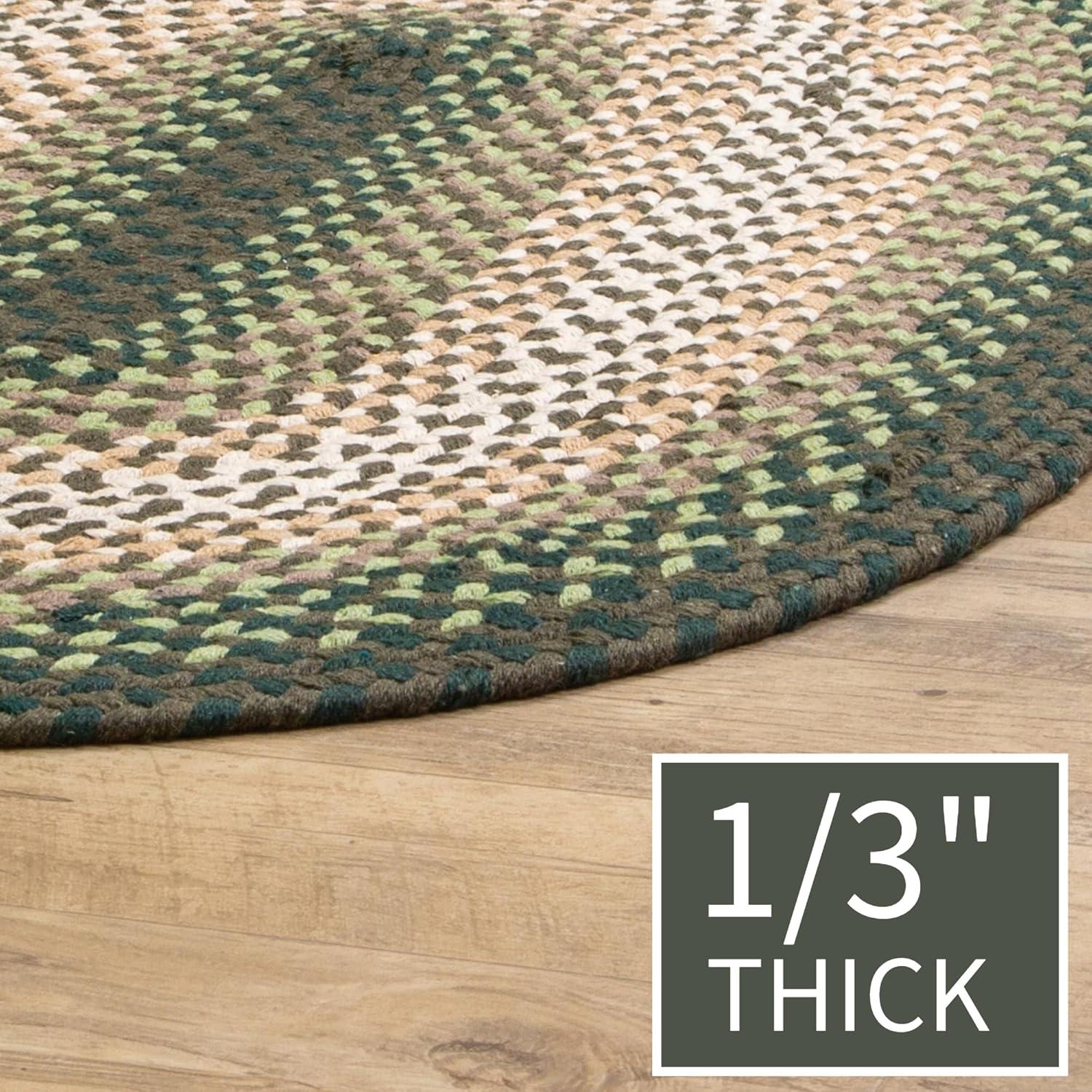 Elizabeth Country Green Area Rug 2' x 3' Oval