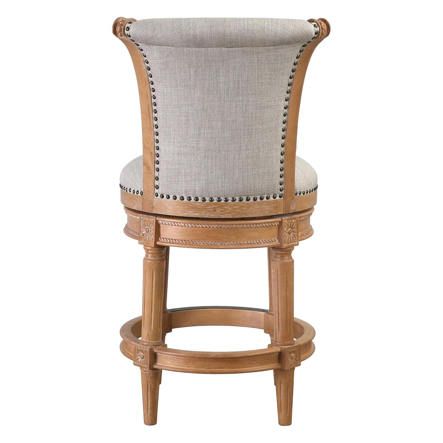 Ophelia & Co. Ted High Back Solid Wood Swivel Bar Stool