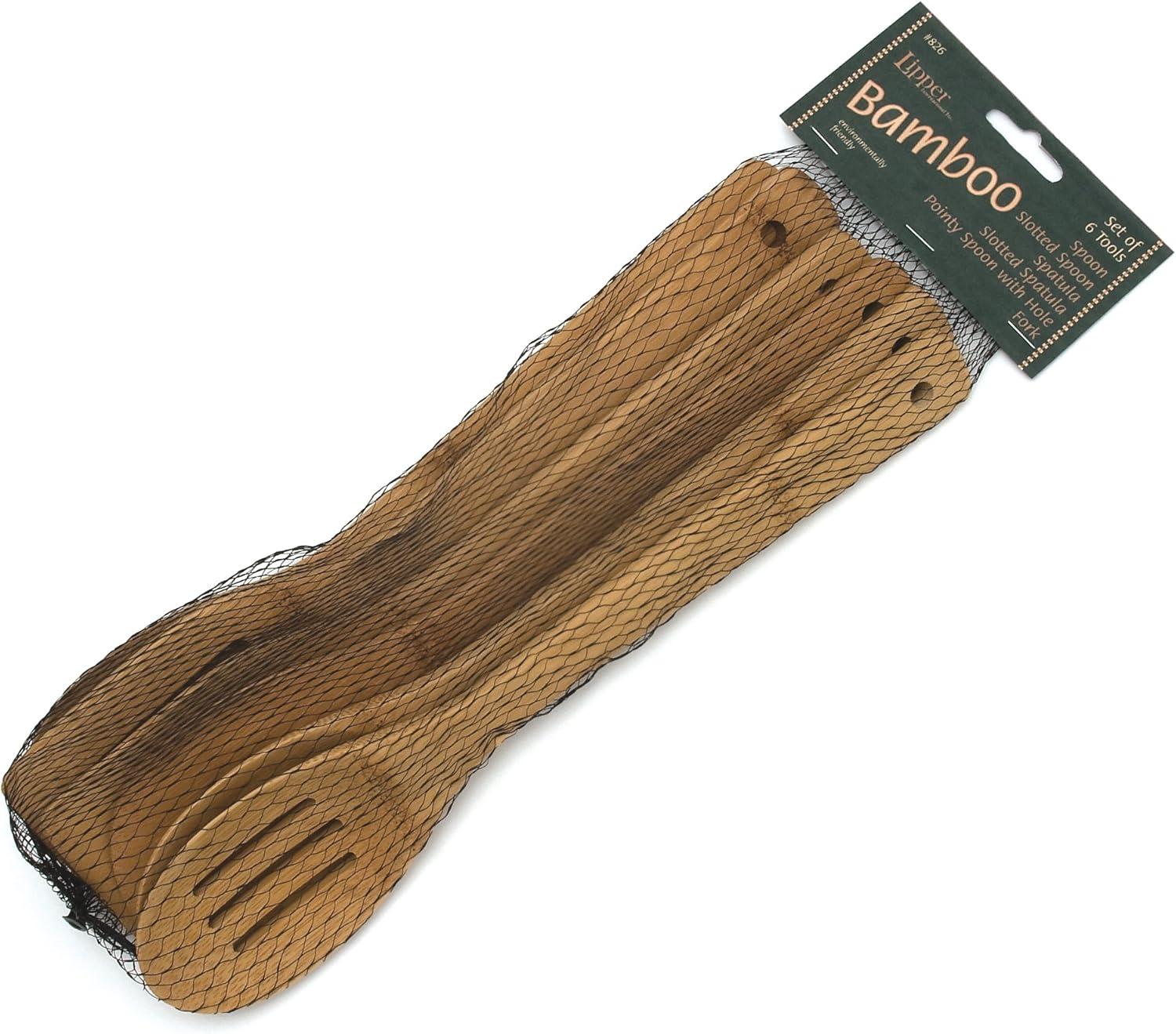 Lipper Bamboo Tools in Mesh Bag Set (6 Pieces)